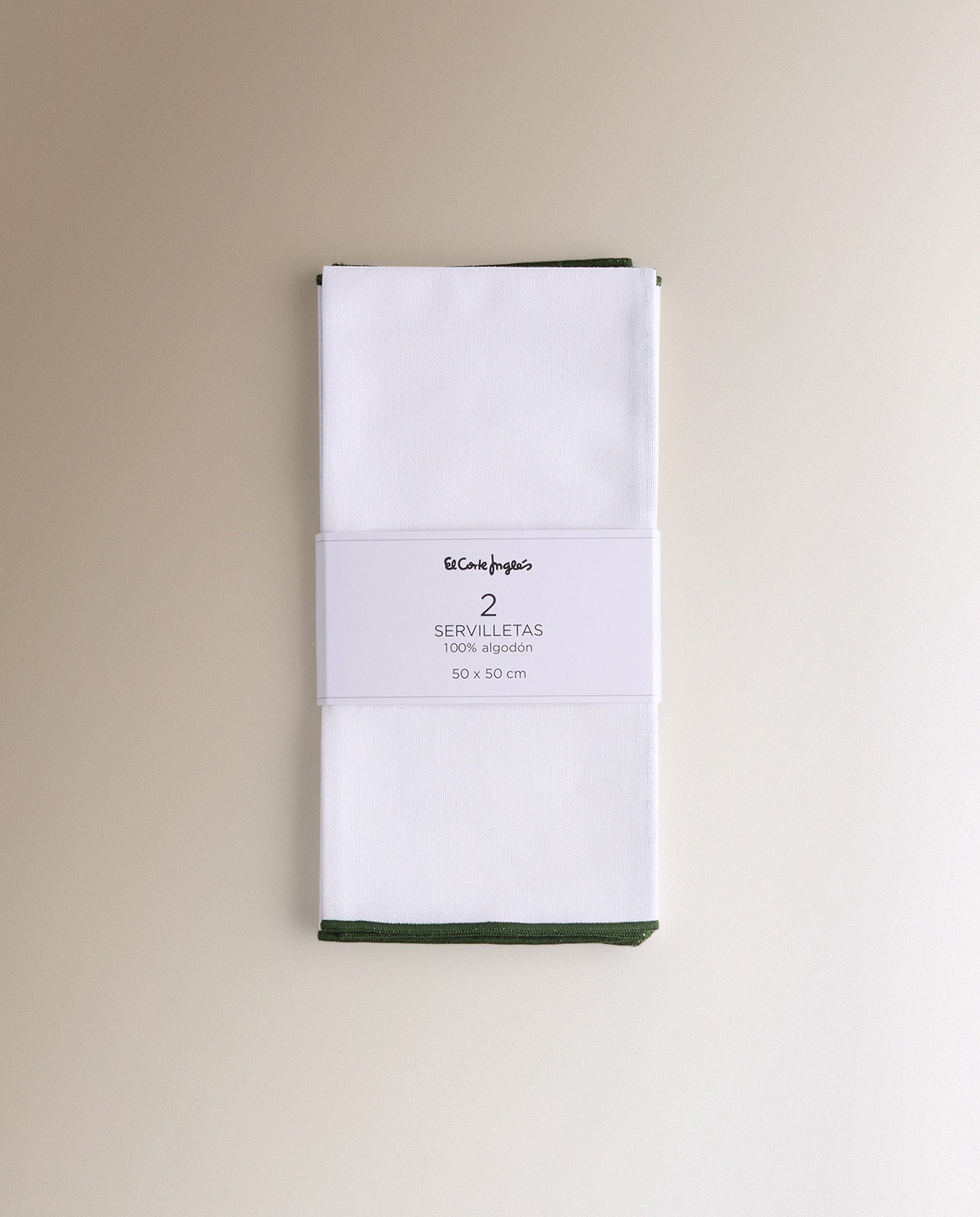 Conjunto de 2 Guardanapos de Algodão Overlock Verde-5