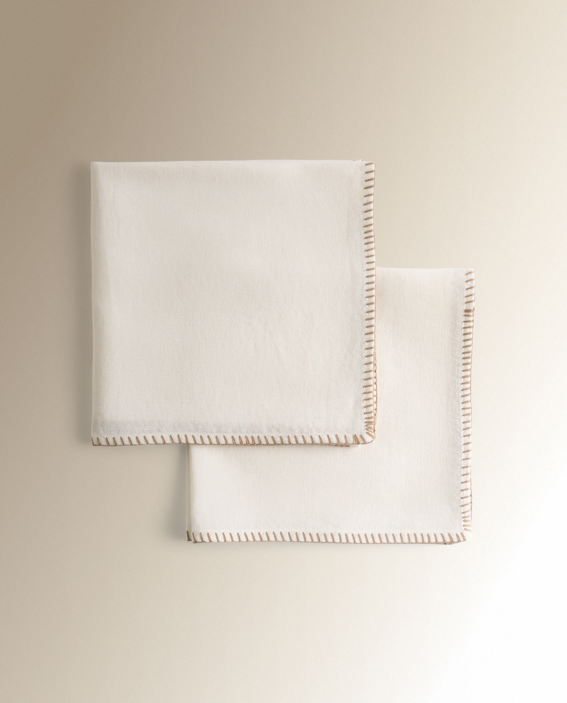 Imagen 2 de Set 2 servilletas algodón y lino Sand - Beige Beige