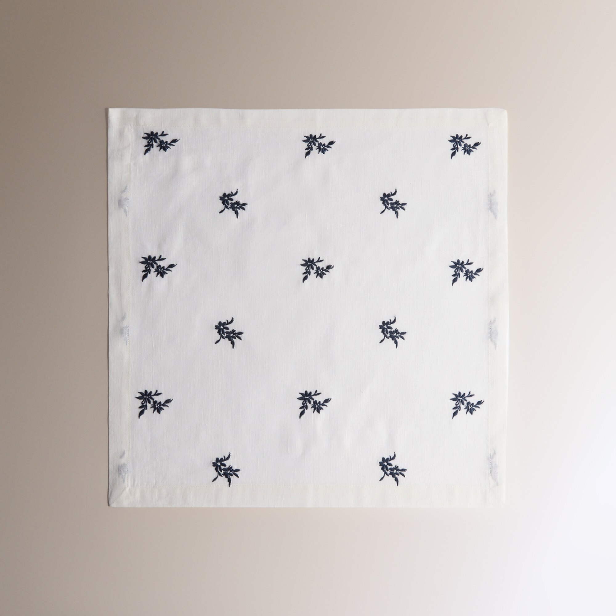 Conjunto de 2 Guardanapos de Linho e Algodão Flowers Azul-2