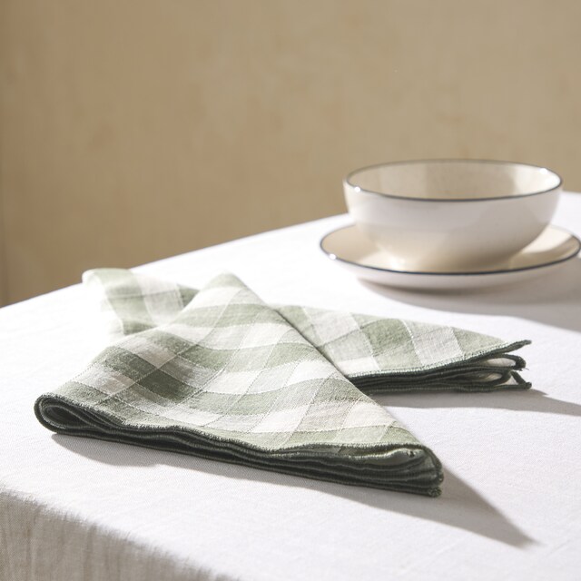 Imagem 0 de Conjunto de 2 Guardanapos de Linho Vichy