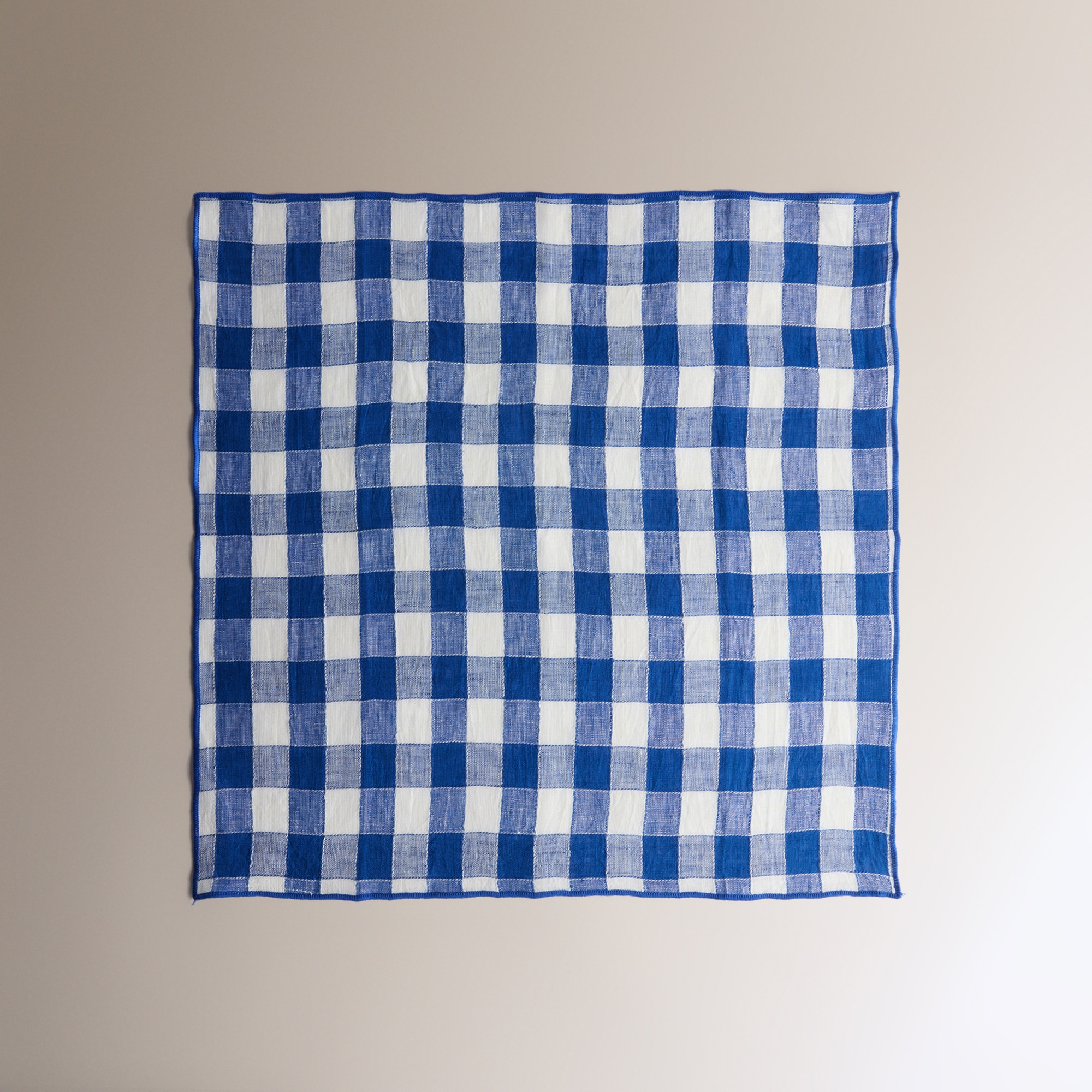 Conjunto de 2 Guardanapos de Linho Vichy Azul-2