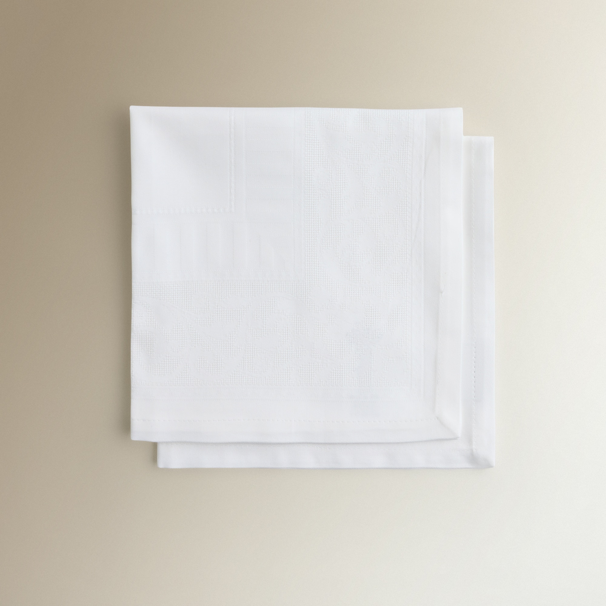 Set 2 servilletas algodón Versalles - Blanco 50 x 50 cm Blanco-3