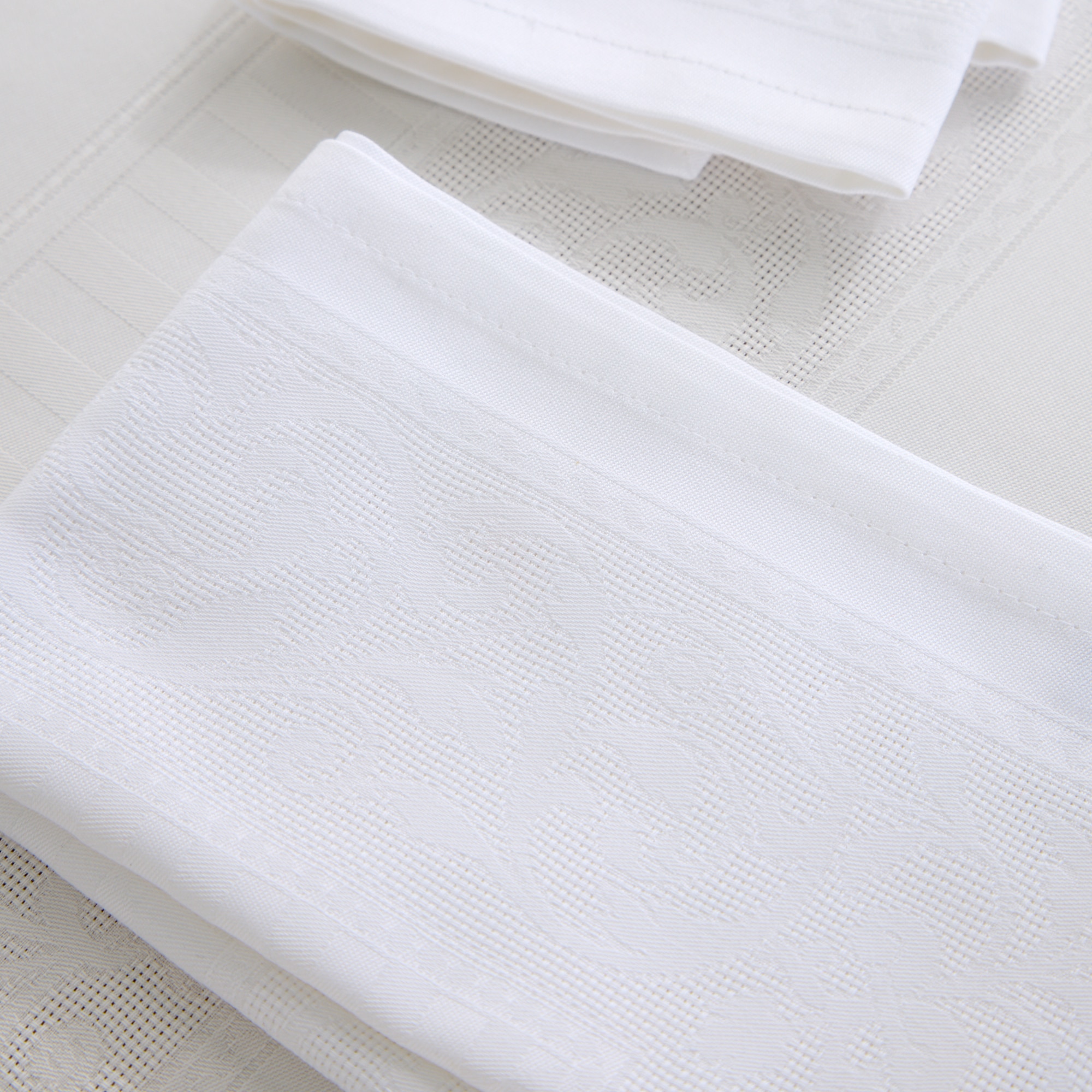 Set 2 servilletas algodón Versalles - Blanco 50 x 50 cm Blanco-4