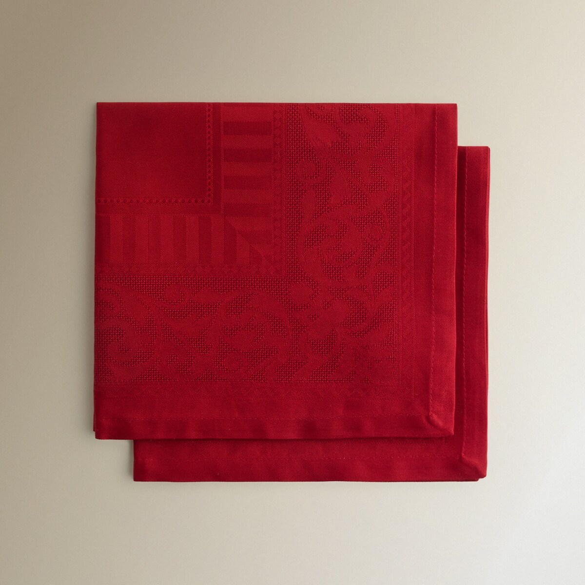 Conjunto de 2 Guardanapos de Algodão Versalles Vermelho-3