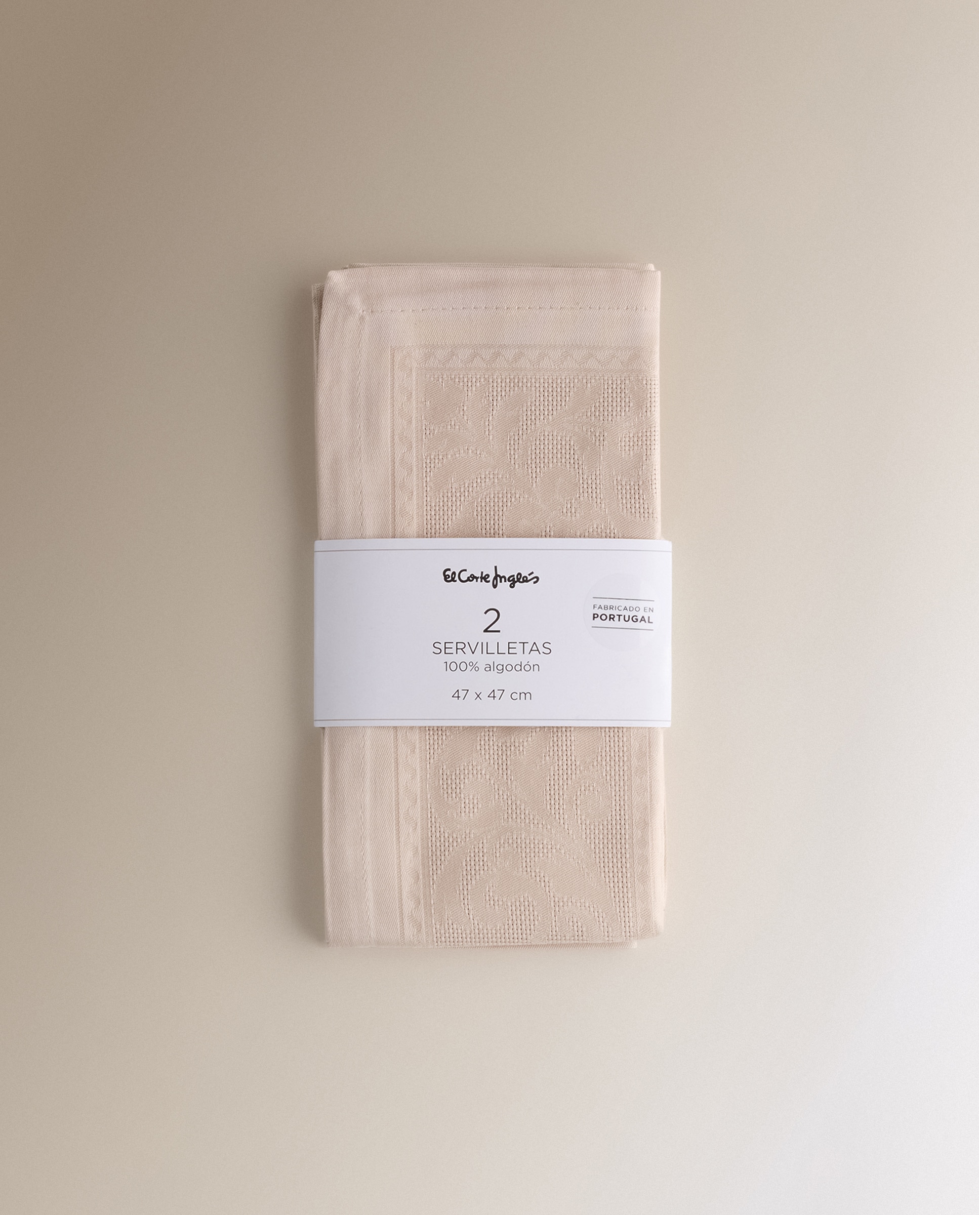 Set 2 servilletas algodón Versalles - Beige 50 x 50 cm Beige-5