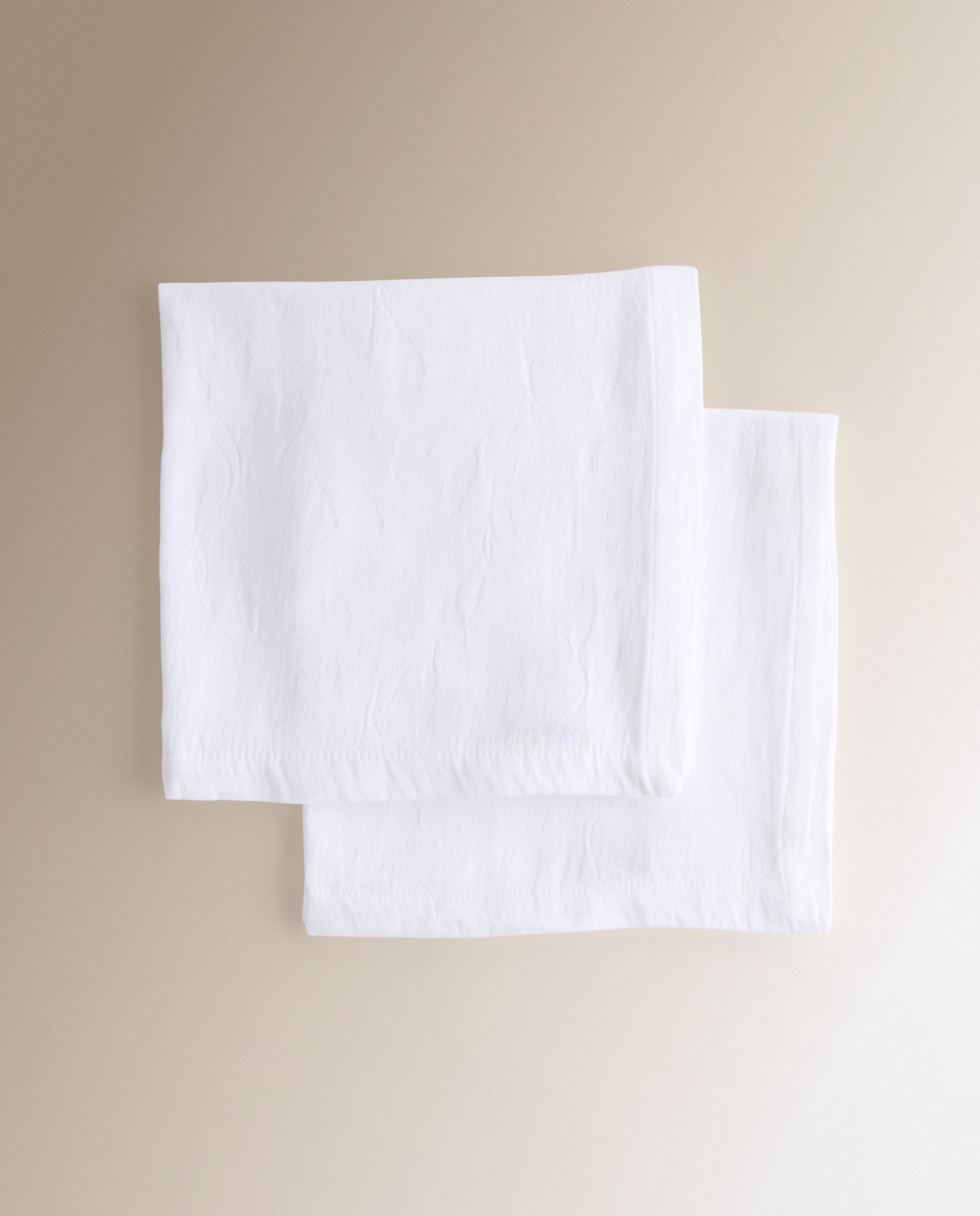 Set 2 servilletas algodón Anne - Blanco 50 x 50 cm Blanco-3