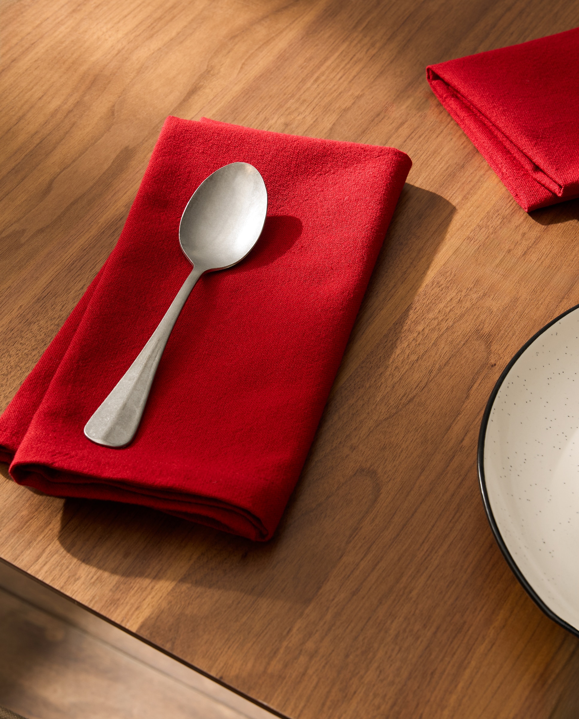 Set 2 servilletas Algodón Lavado - Rojo 50 x 50 cm Rojo-1
