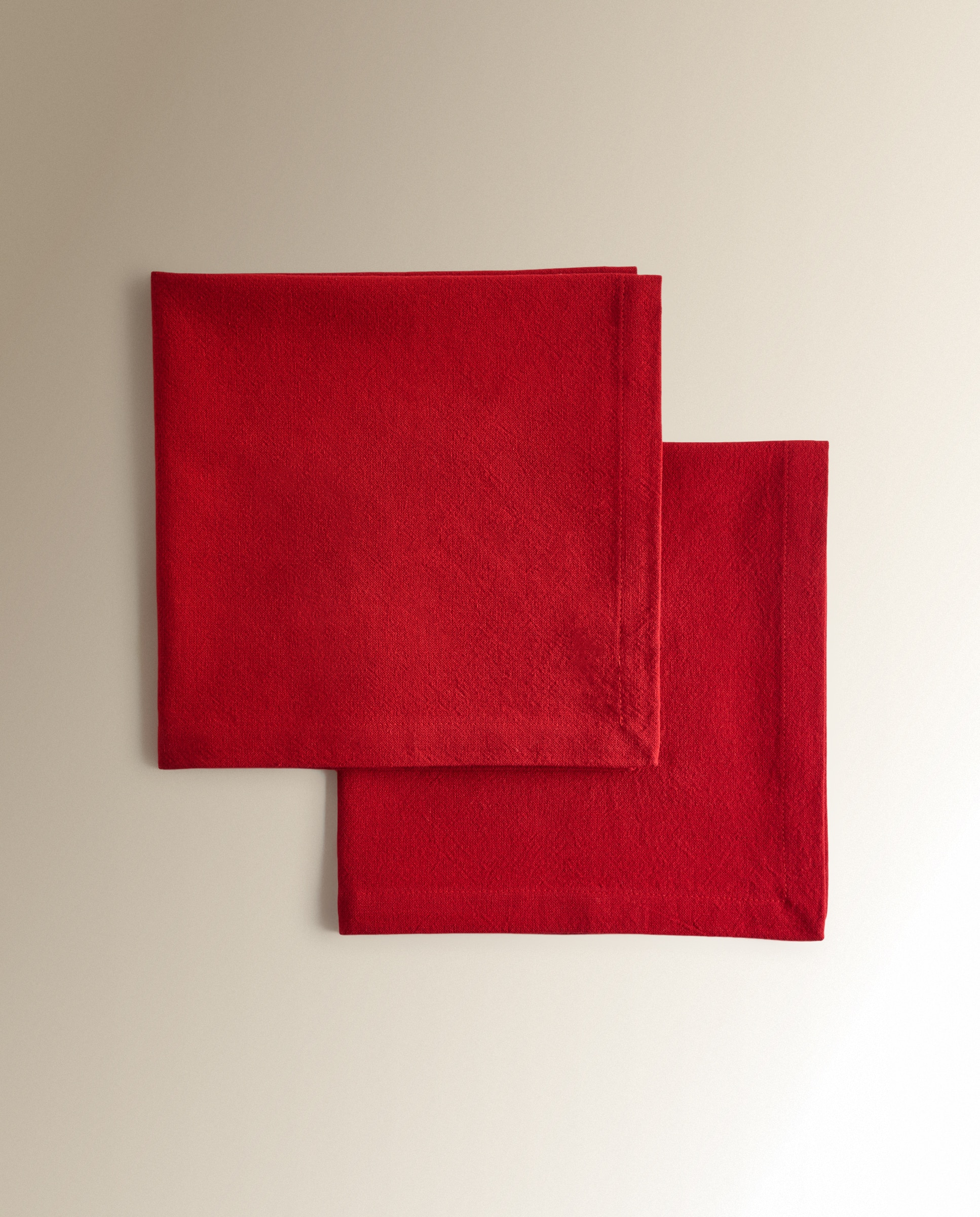 Set 2 servilletas Algodón Lavado - Rojo 50 x 50 cm Rojo-2