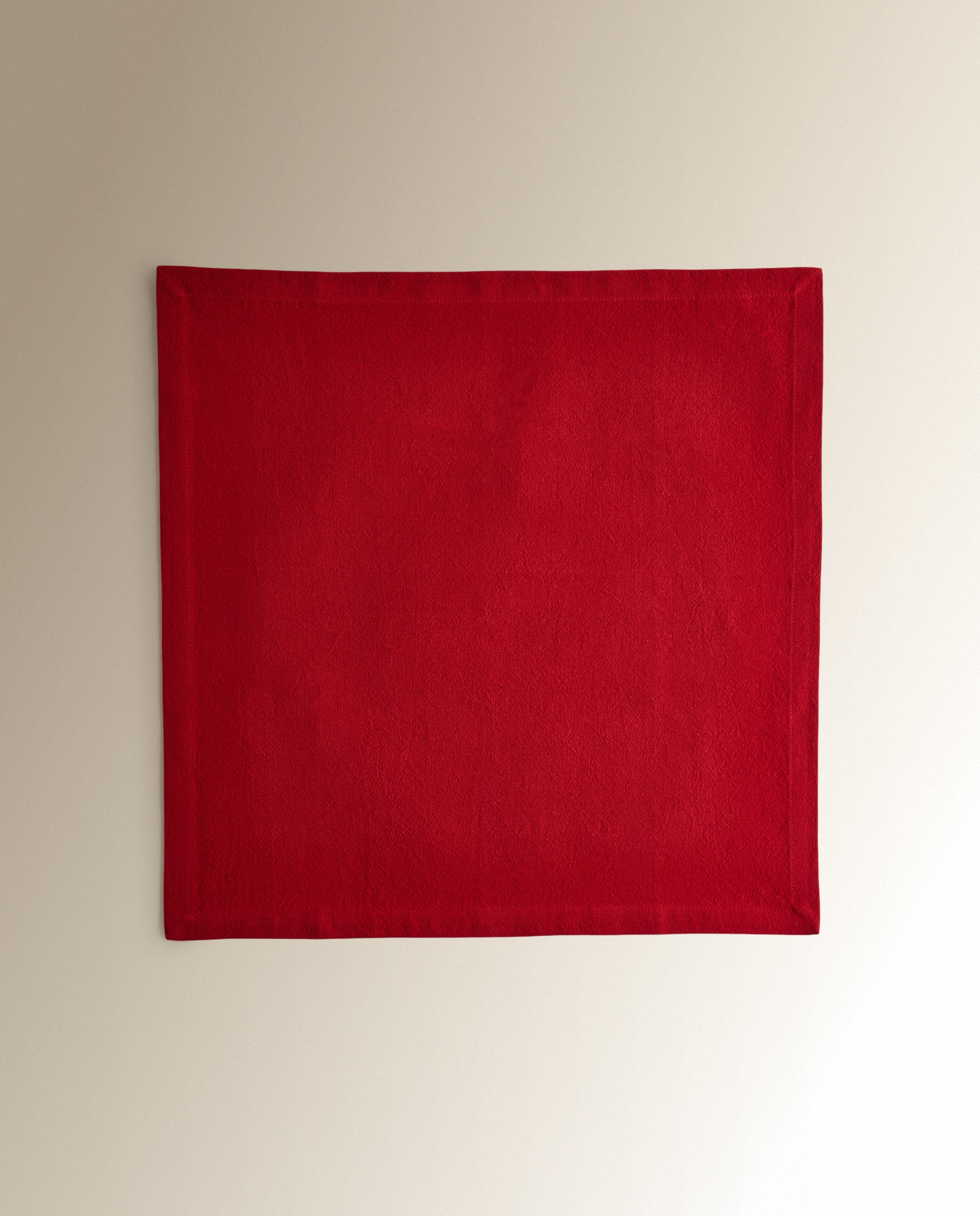 Set 2 servilletas Algodón Lavado - Rojo 50 x 50 cm Rojo-3