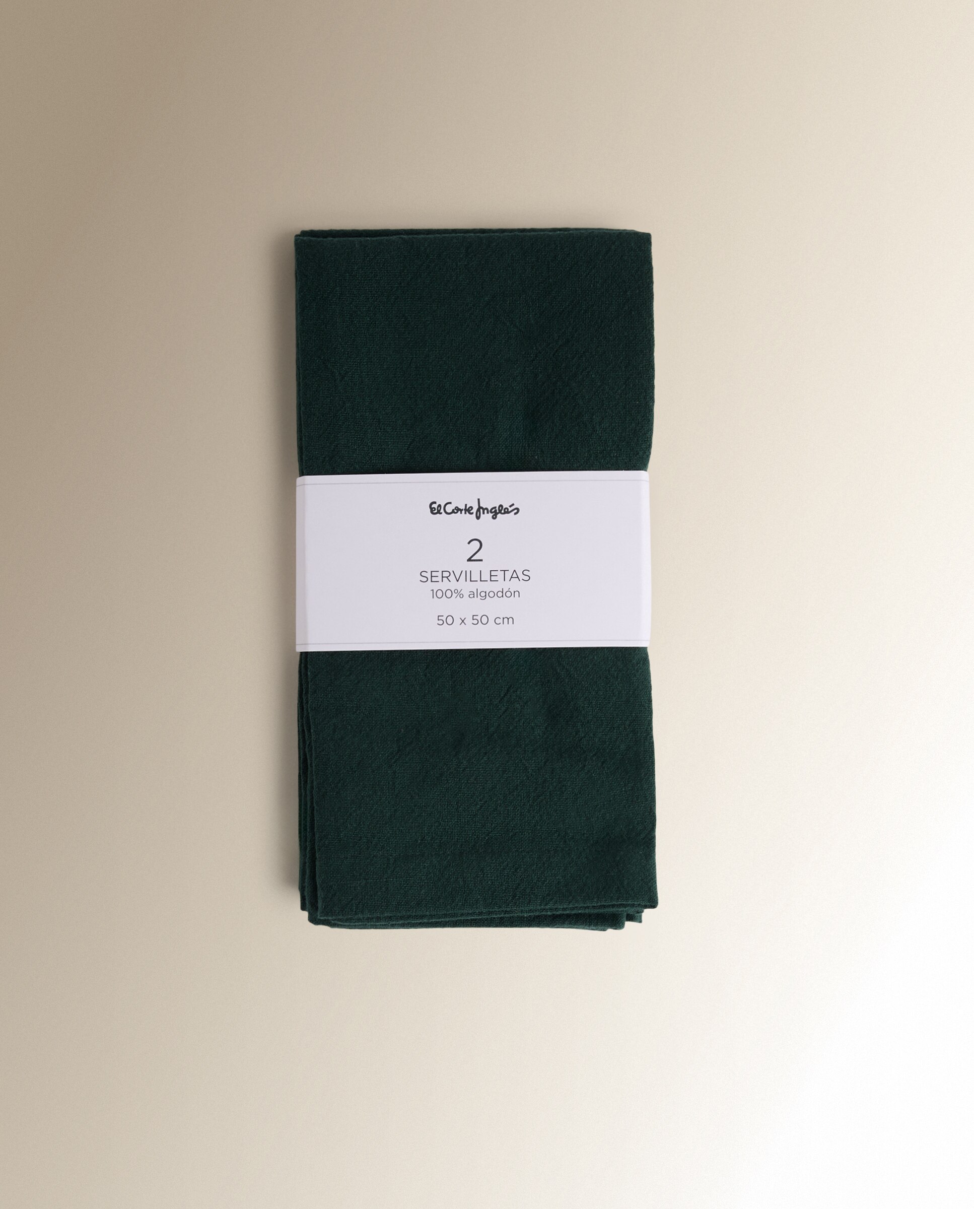 Set 2 servilletas Algodón Lavado - Verde oscuro 50 x 50 cm Verde oscuro-5