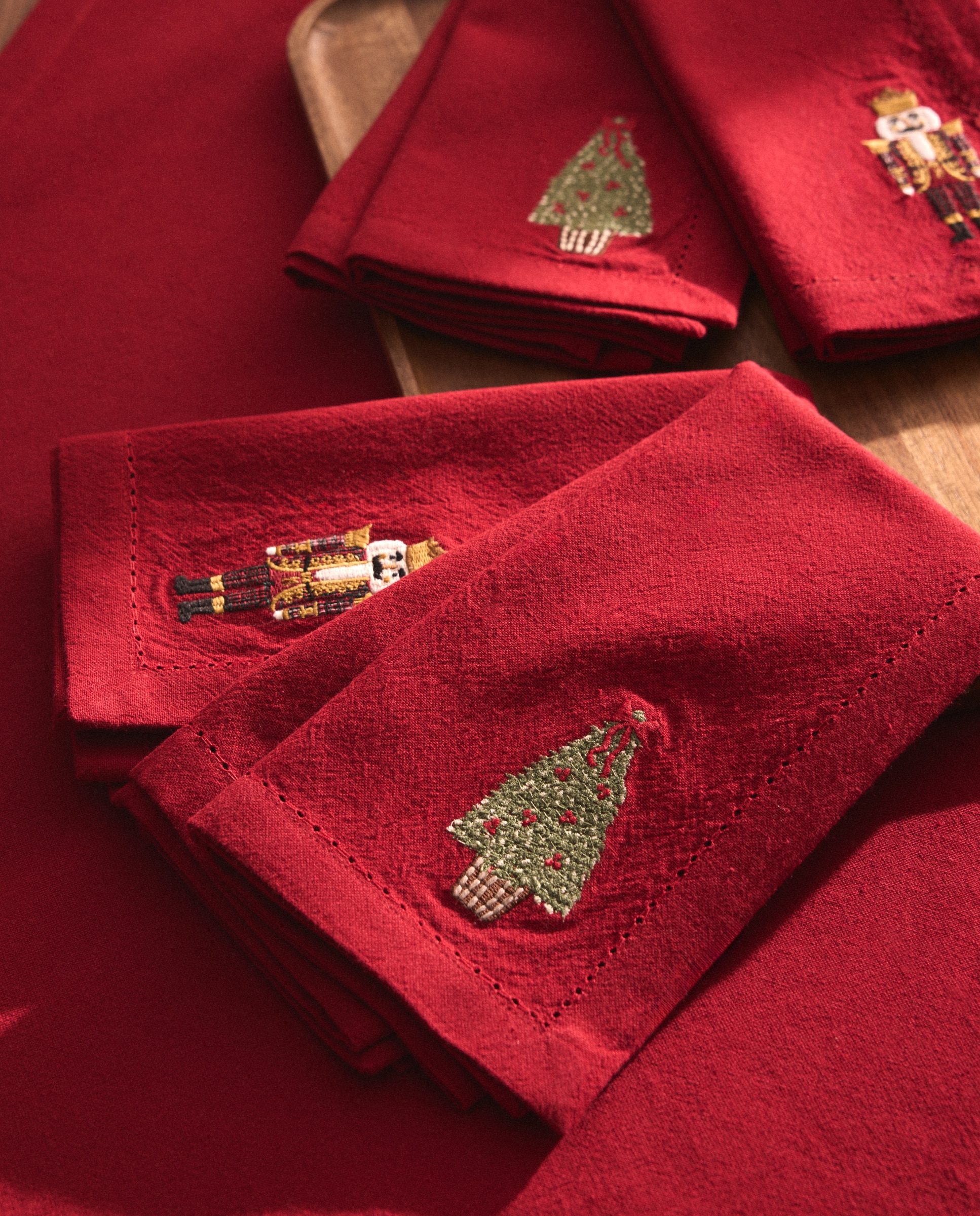Set 4 servilletas algodón Royal - Rojo 50 x 50 cm Rojo-1