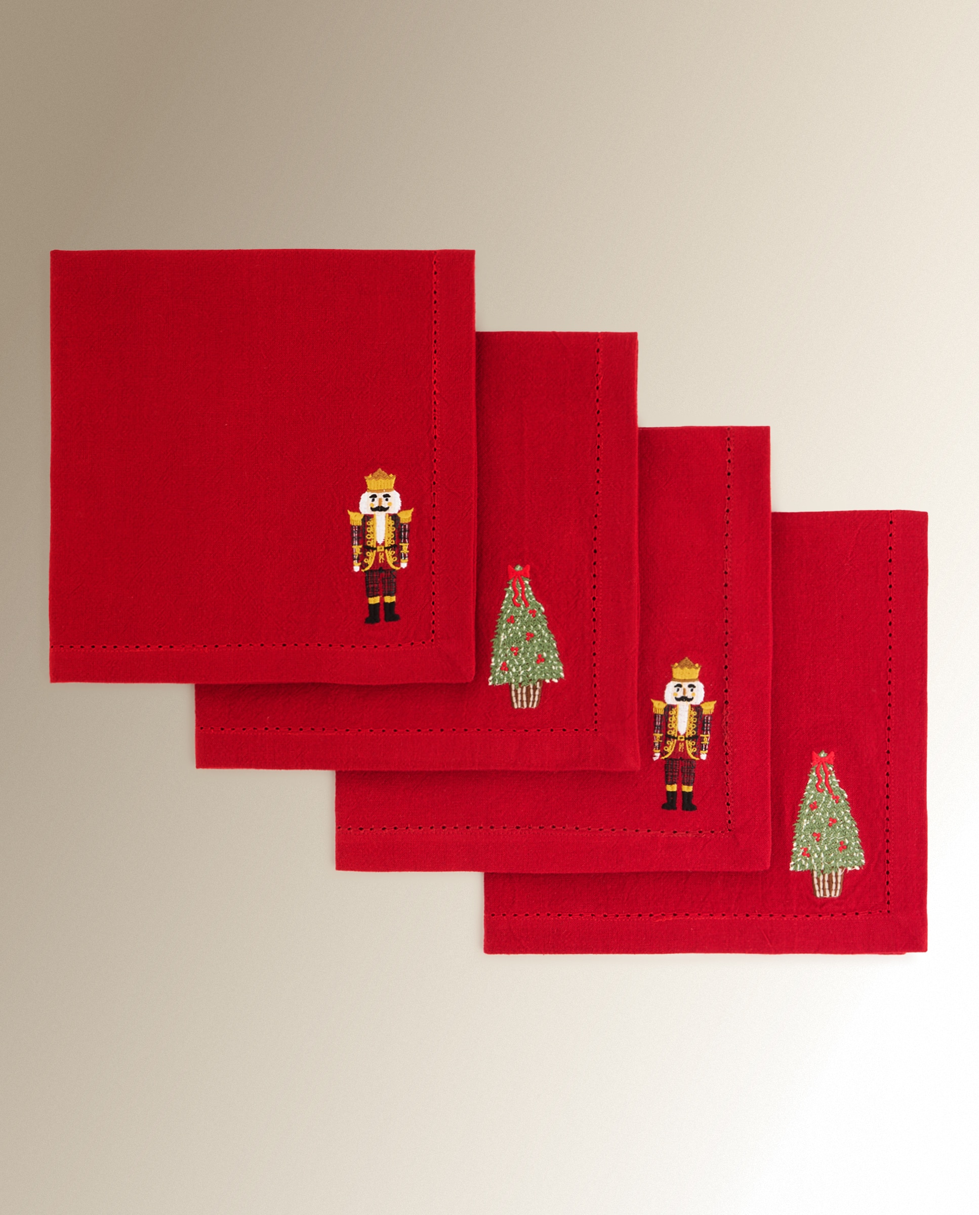 Set 4 servilletas algodón Royal - Rojo 50 x 50 cm Rojo-2