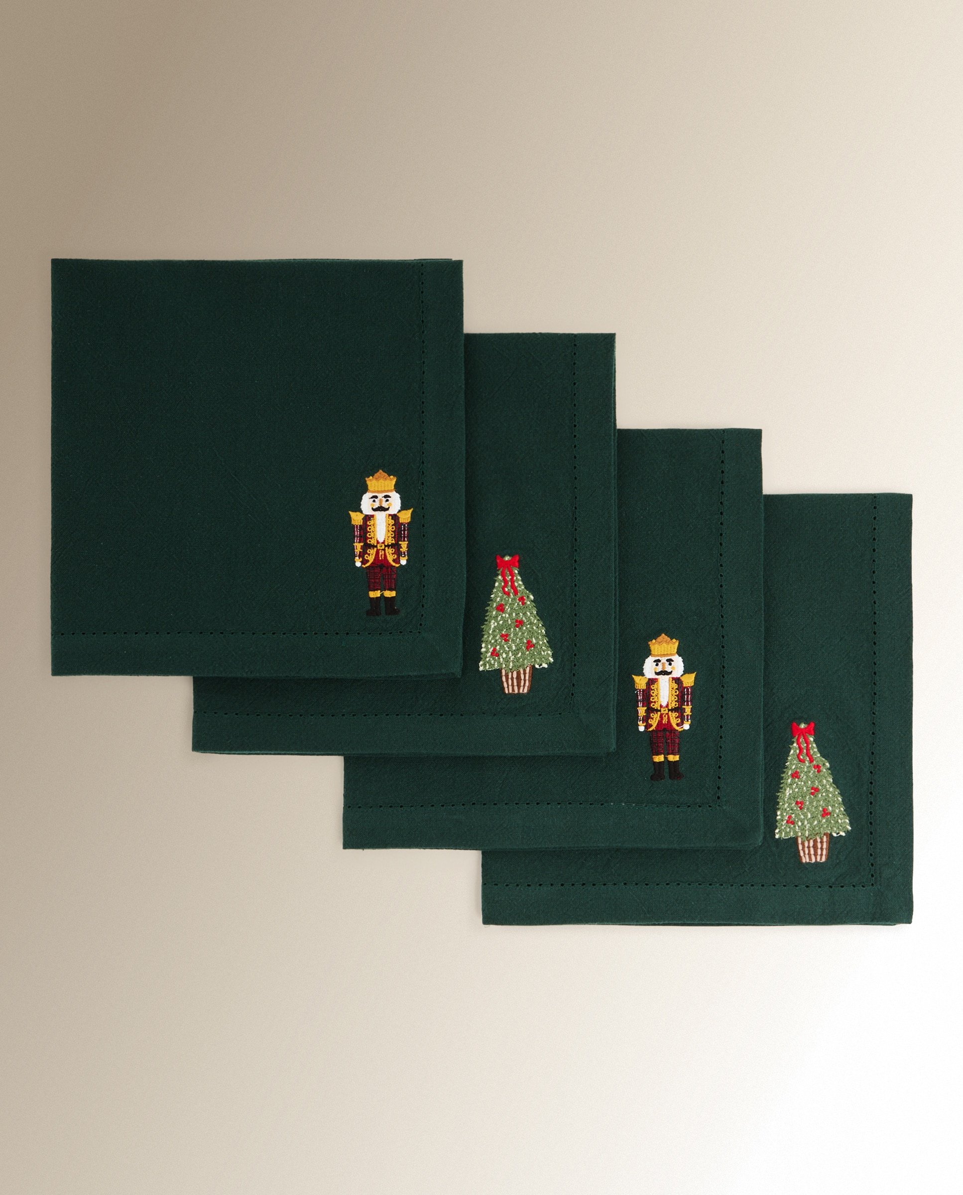 Set 4 servilletas algodón Royal - Verde 50 x 50 cm Verde-2