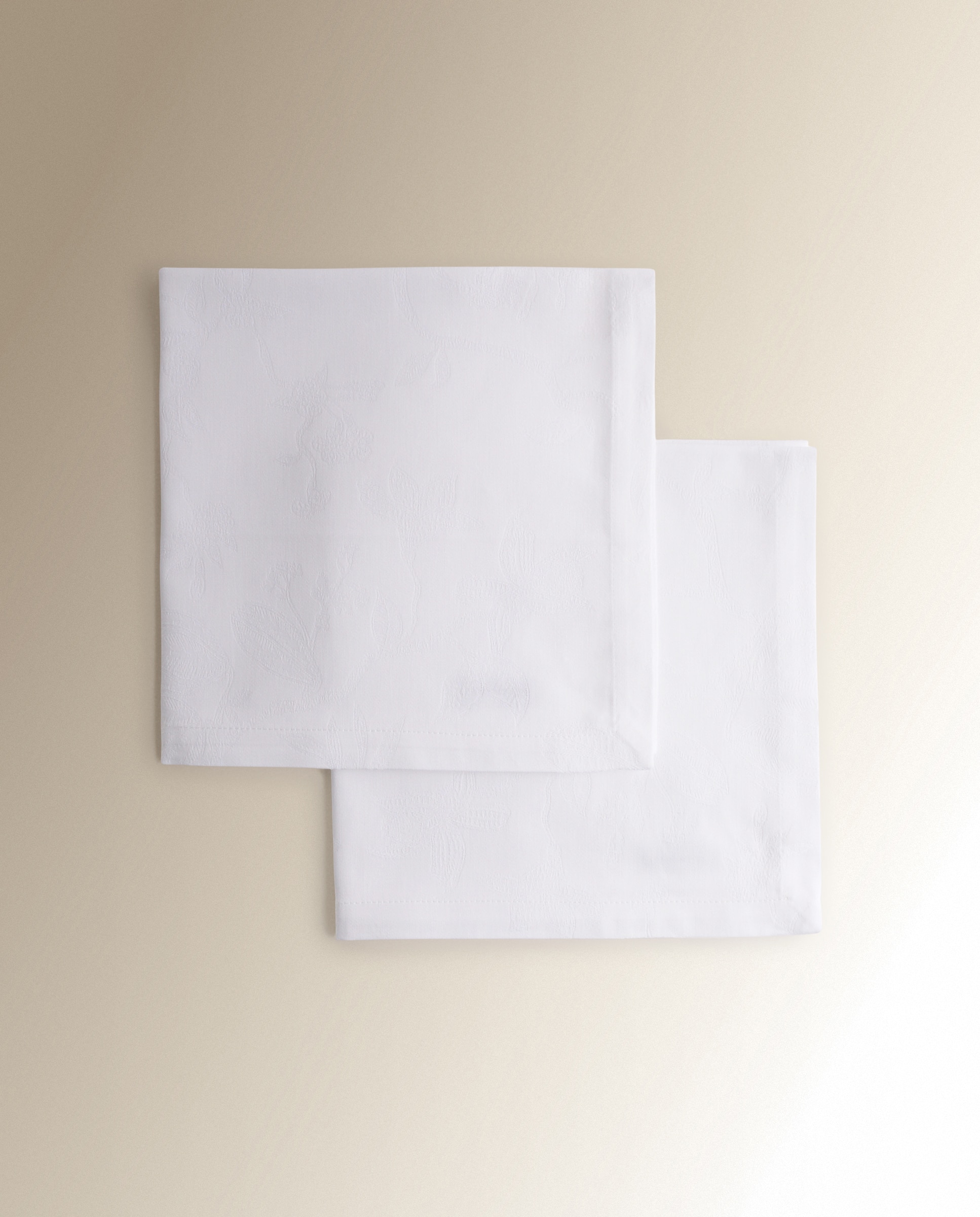 Set 2 servilletas algodón Bonsai - Blanco Blanco-2