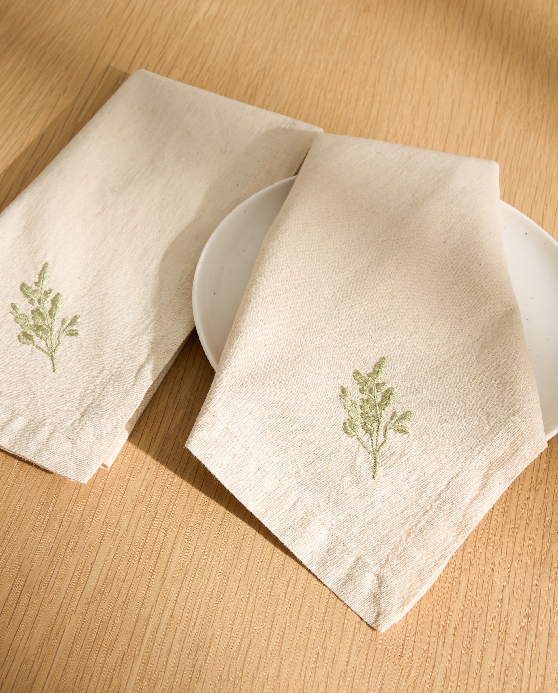 Set 2 servilletas algodón y lino Albora - Beige Beige-1