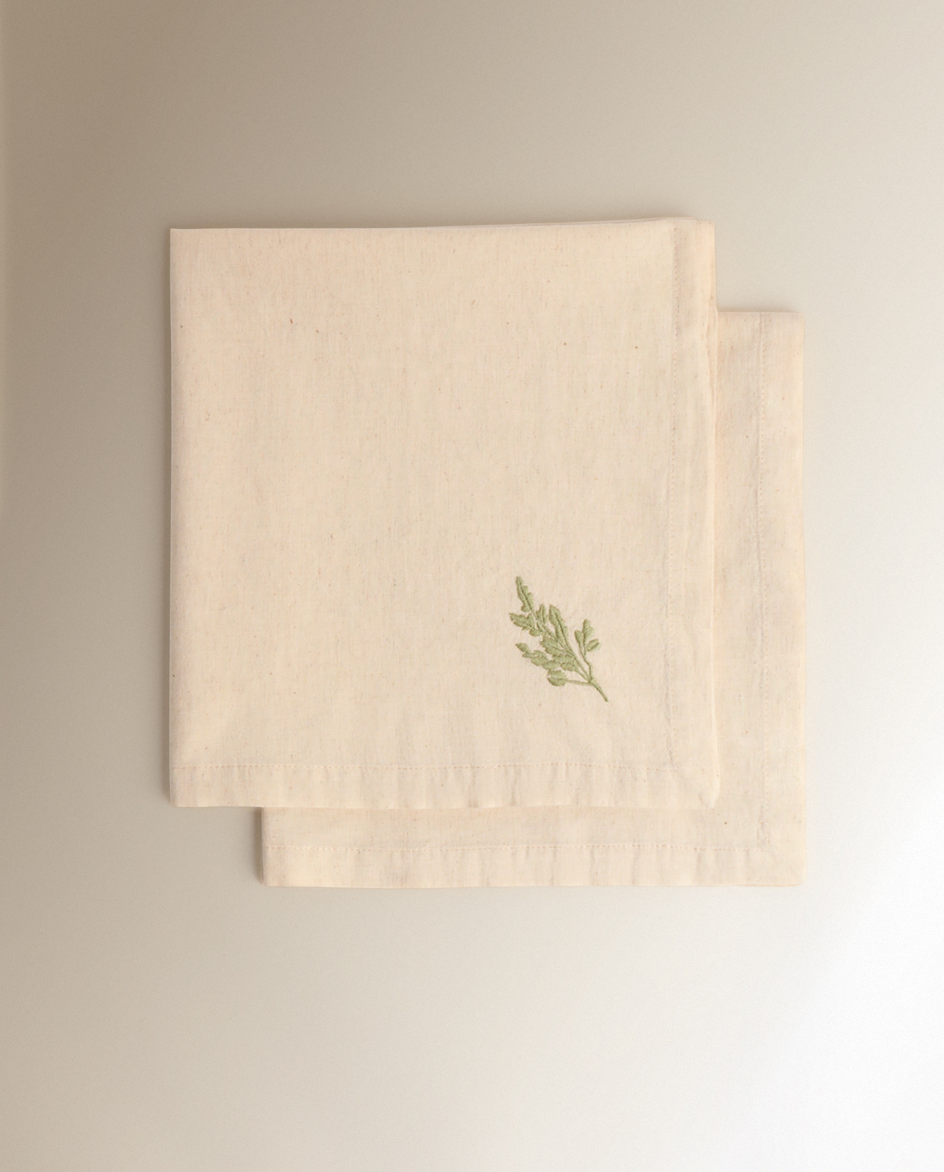 Set 2 servilletas algodón y lino Albora - Beige Beige-2