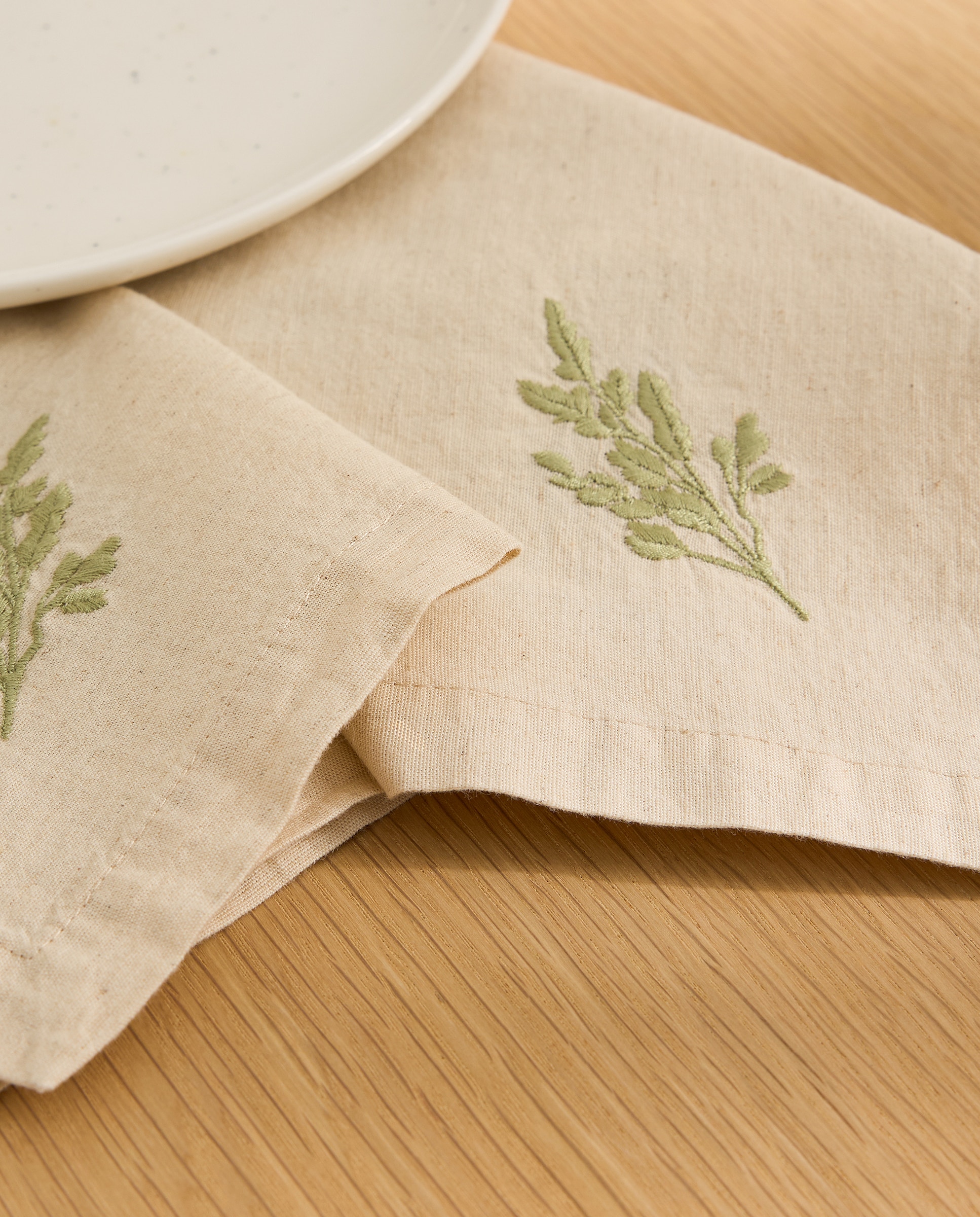 Set 2 servilletas algodón y lino Albora - Beige Beige-4