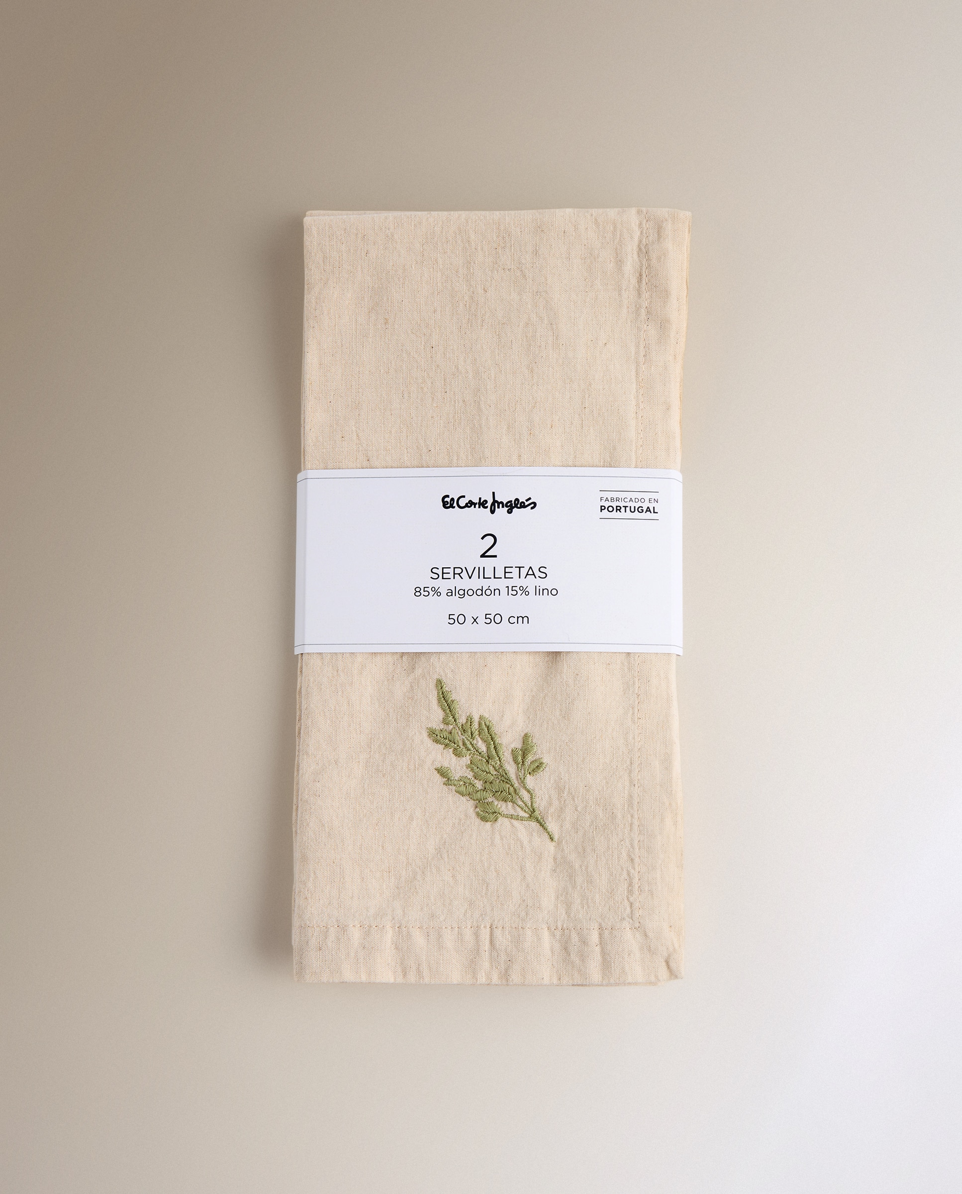 Set 2 servilletas algodón y lino Albora - Beige Beige-5