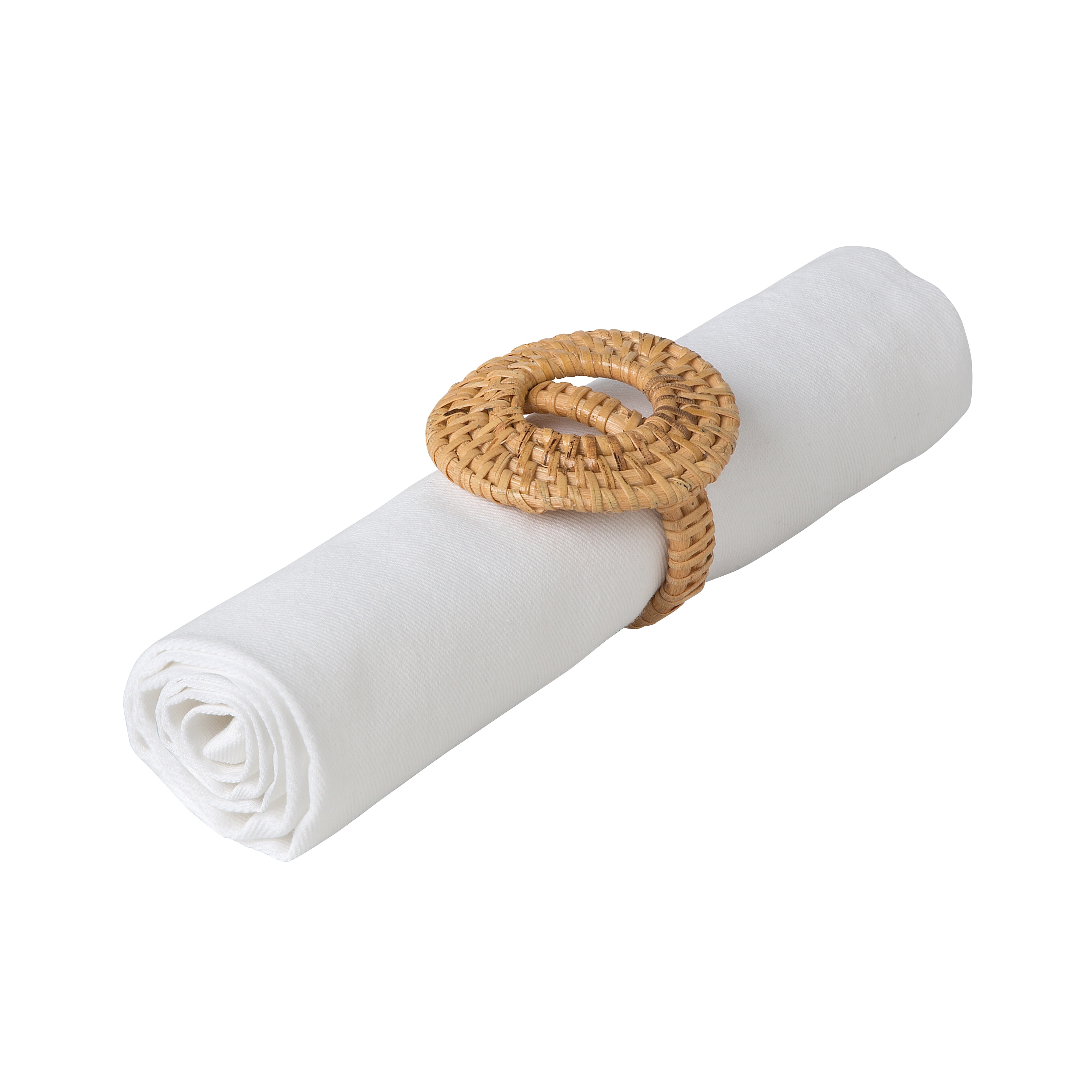 Conjunto de 4 porta-guardanapos de rotim Bali Natural-2