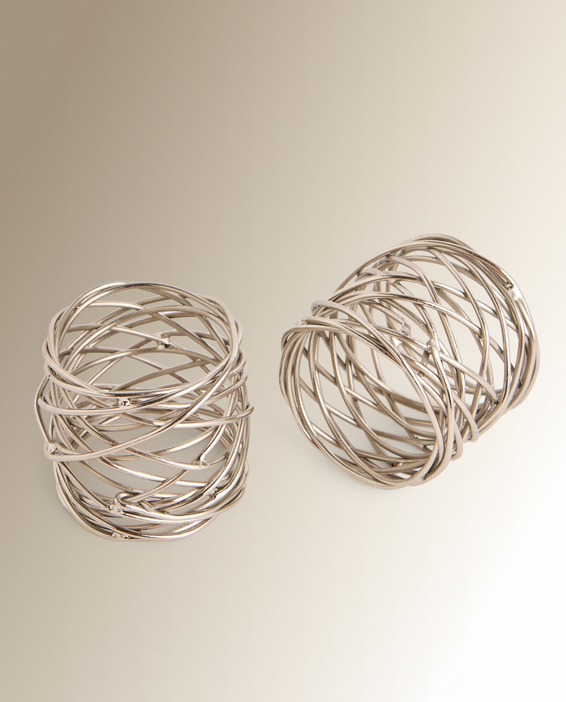 Set de 2 servilleteros acero Recca El Corte Inglés - Plata Diámetro 4 cm Plata-1
