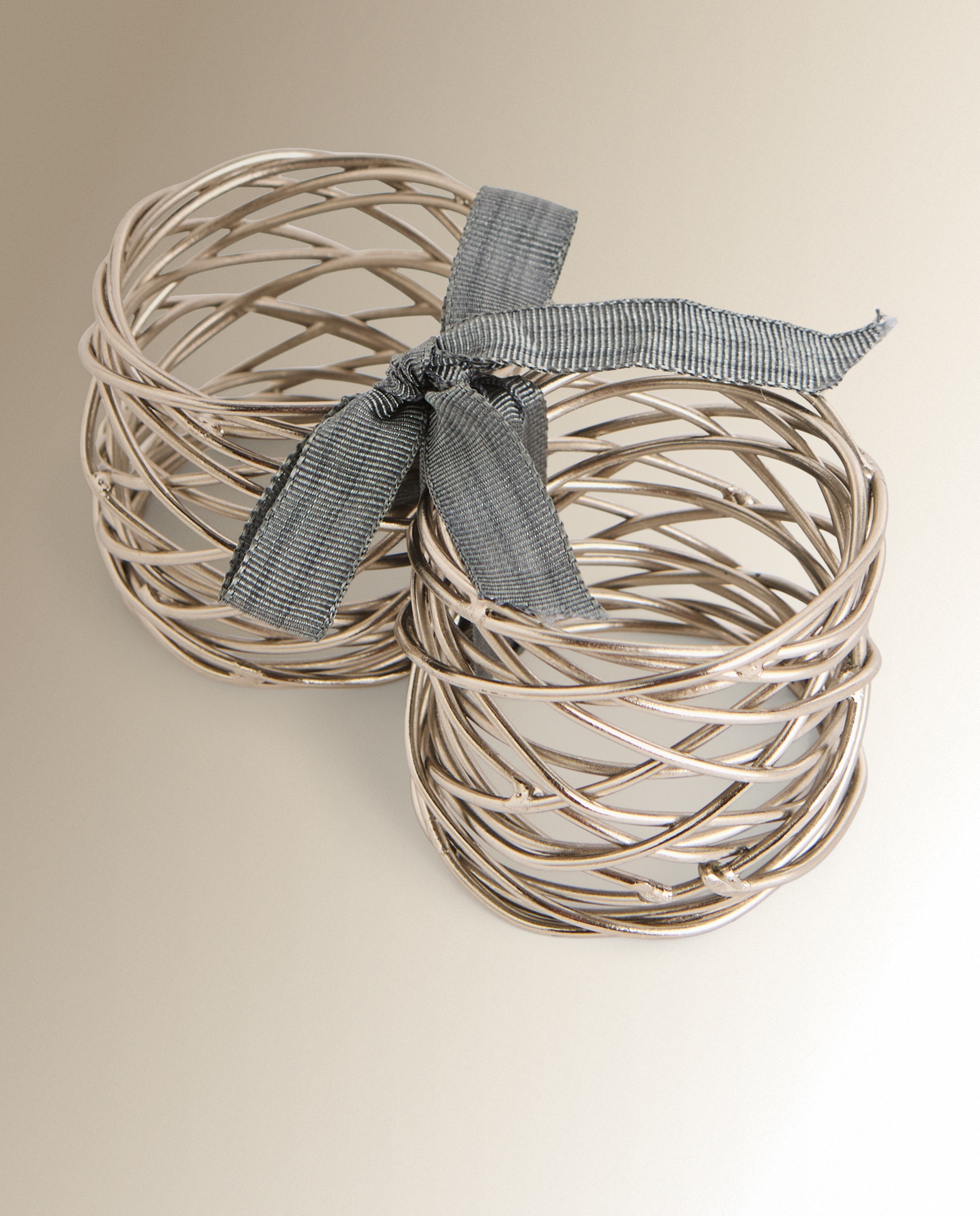 Set de 2 servilleteros acero Recca El Corte Inglés - Plata Diámetro 4 cm Plata-3
