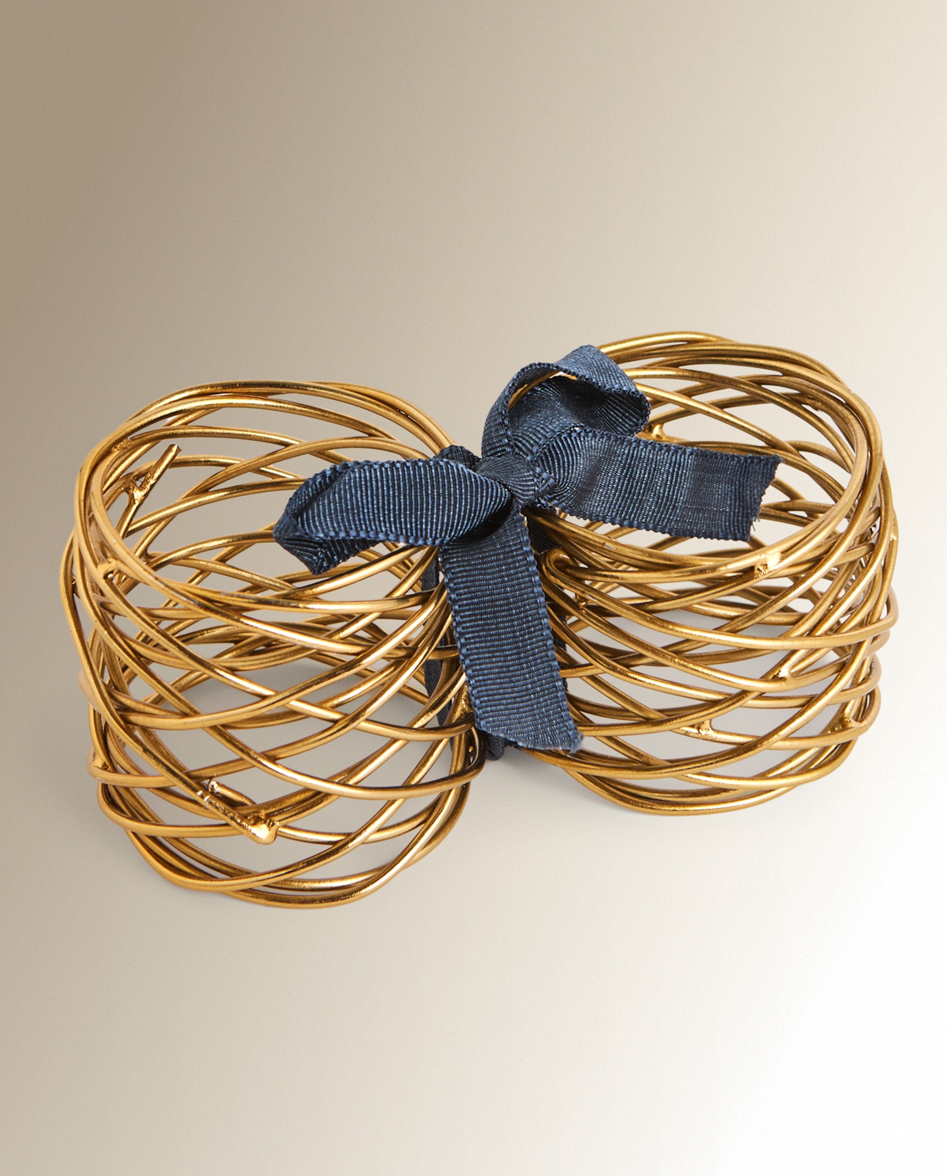 Set de 2 servilleteros acero Recca El Corte Inglés - Oro Diámetro 4 cm Oro-3