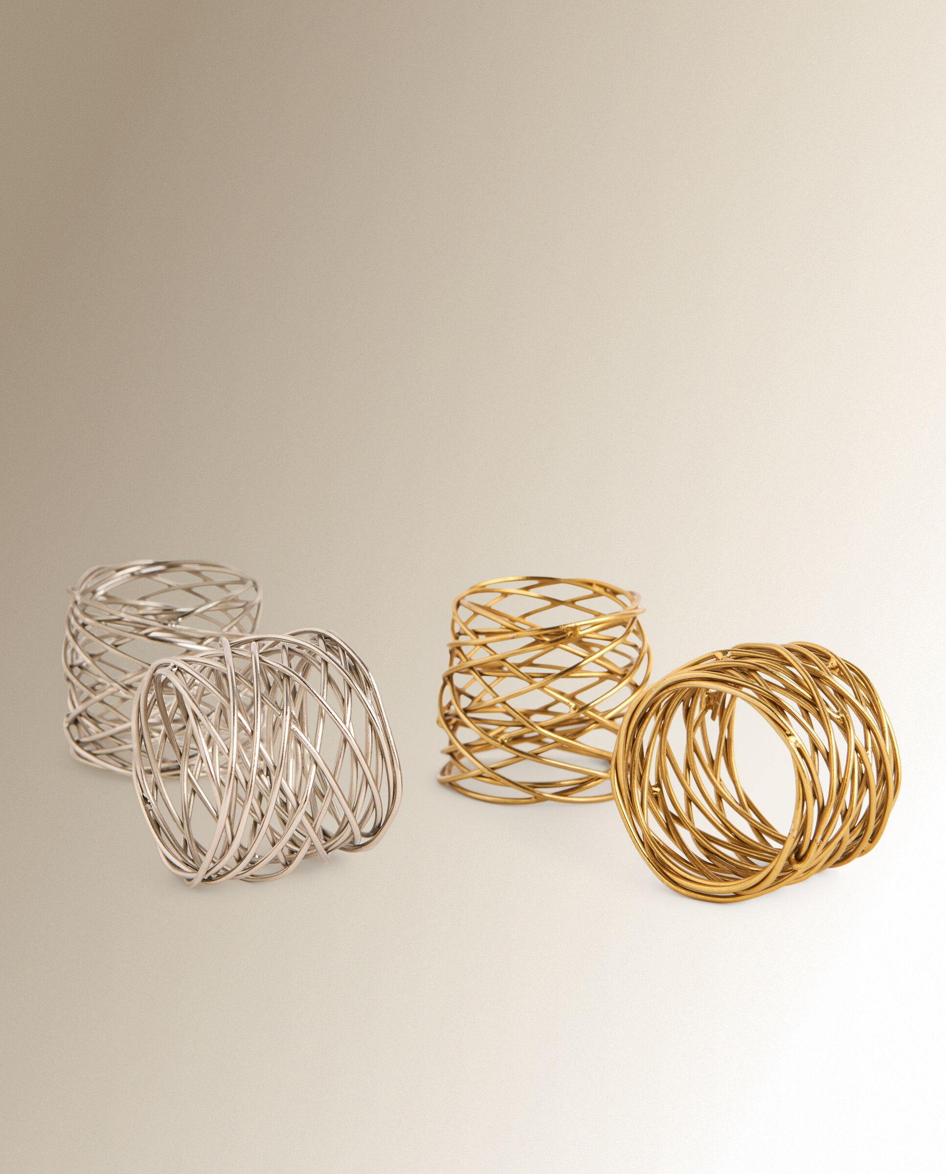 Set de 2 servilleteros acero Recca El Corte Inglés - Oro Diámetro 4 cm Oro-4