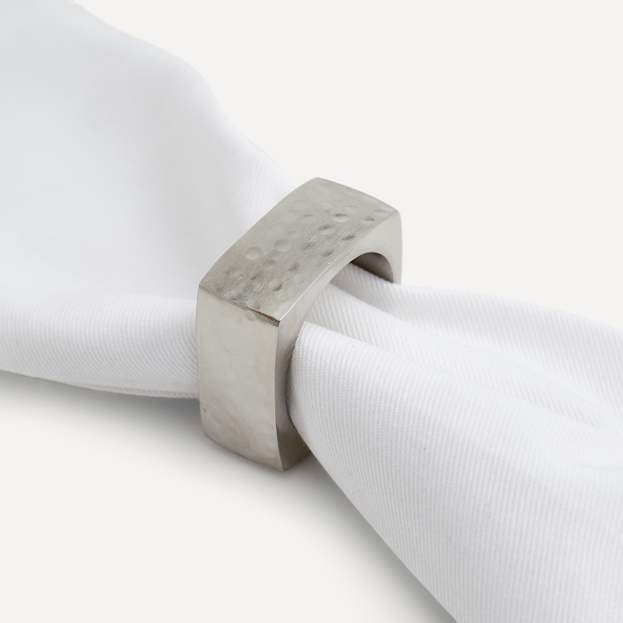 Conjunto de 2 Porta-Guardanapos Martelé Prata-2