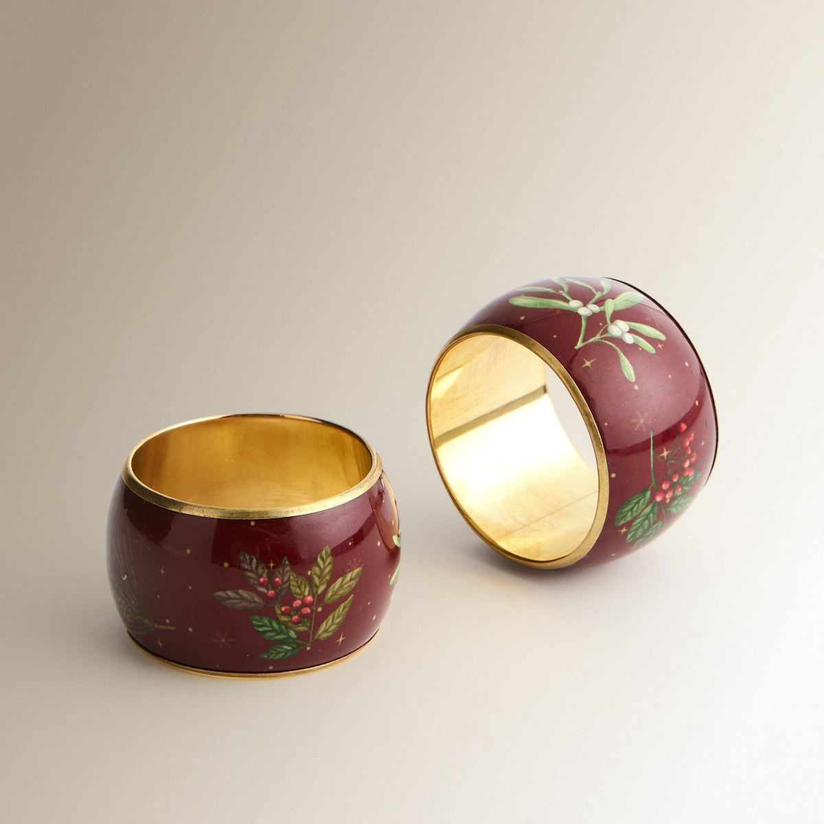 Set de 2 servilleteros acero Mistletoe Multicolor-1