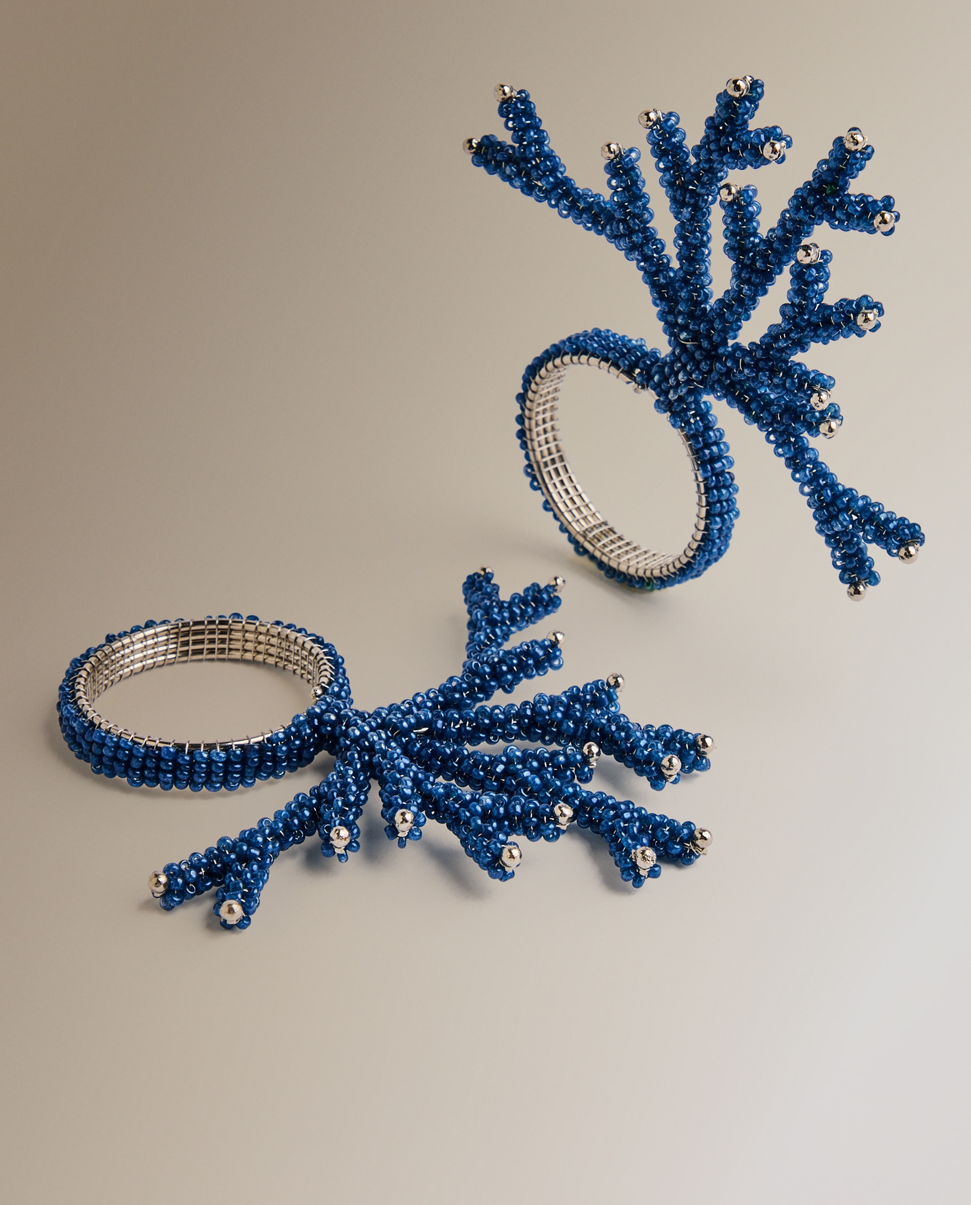 Imagem 0 de Conjunto de 2 Porta-Guardanapos de Aço e Cristal Coral Beads