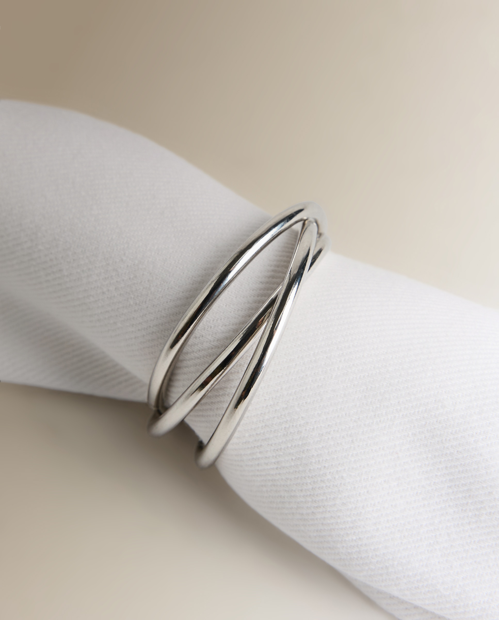 Conjunto de 2 Porta-Guardanapos Rings Prata-2