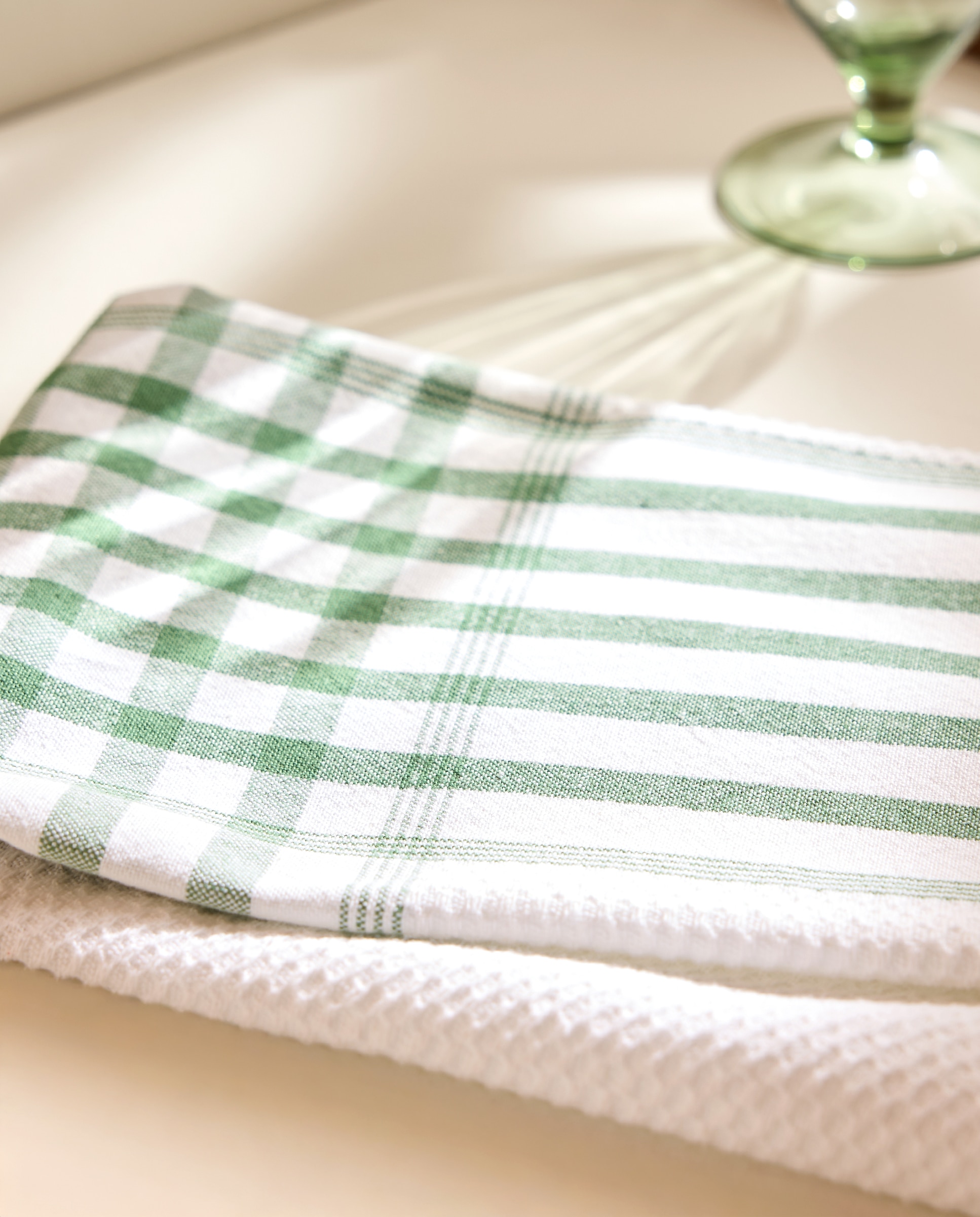 Paño de cocina sarga de algodón Marco El Corte Inglés - Verde 50 x 70 cm