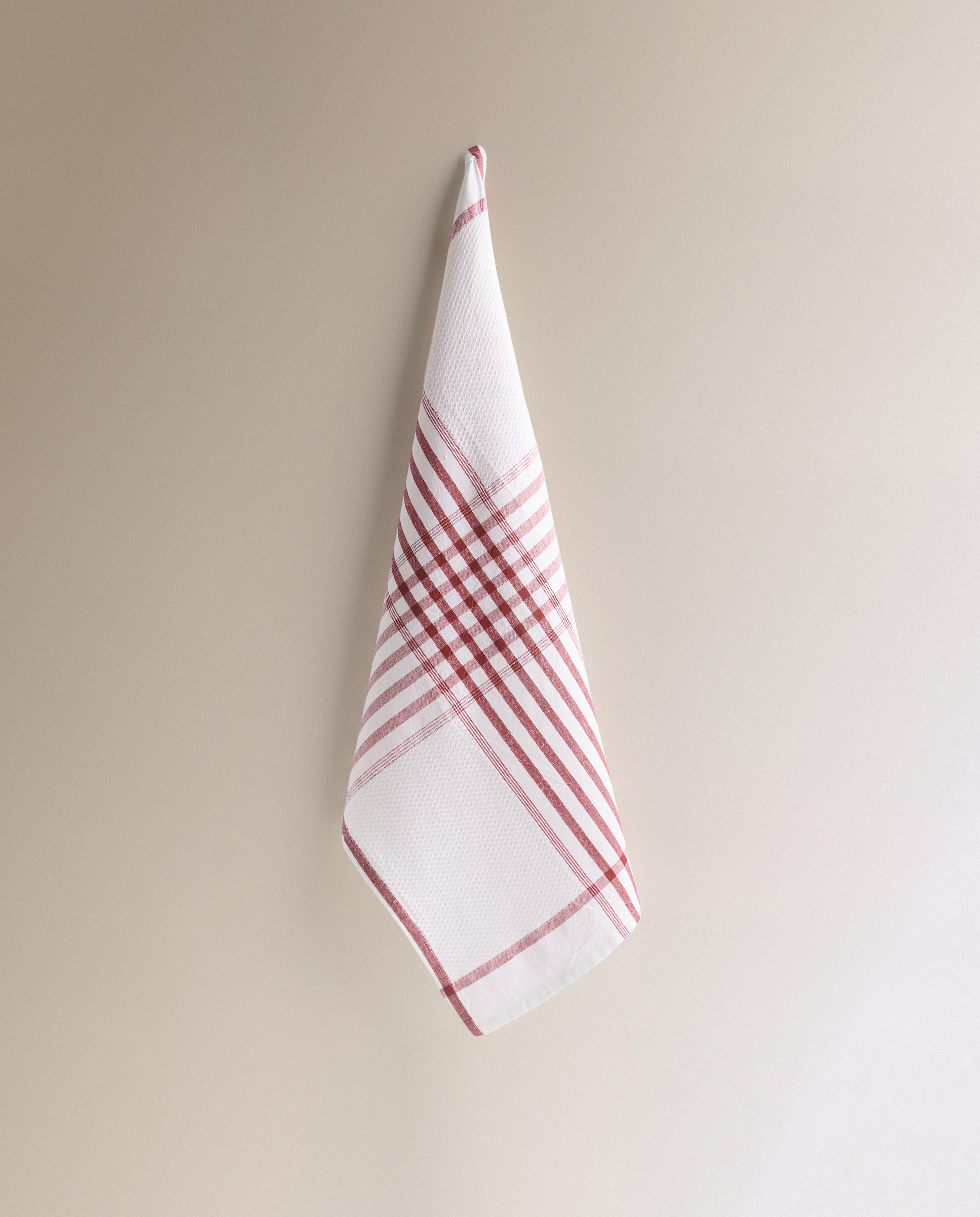 Pano de Cozinha Marco em Sarja de Algodão Vermelho-2