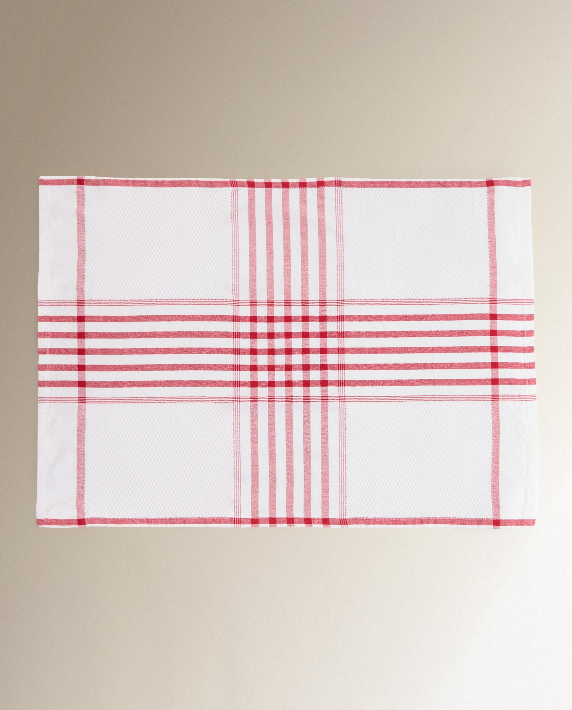 Pano de Cozinha Marco em Sarja de Algodão Vermelho-4