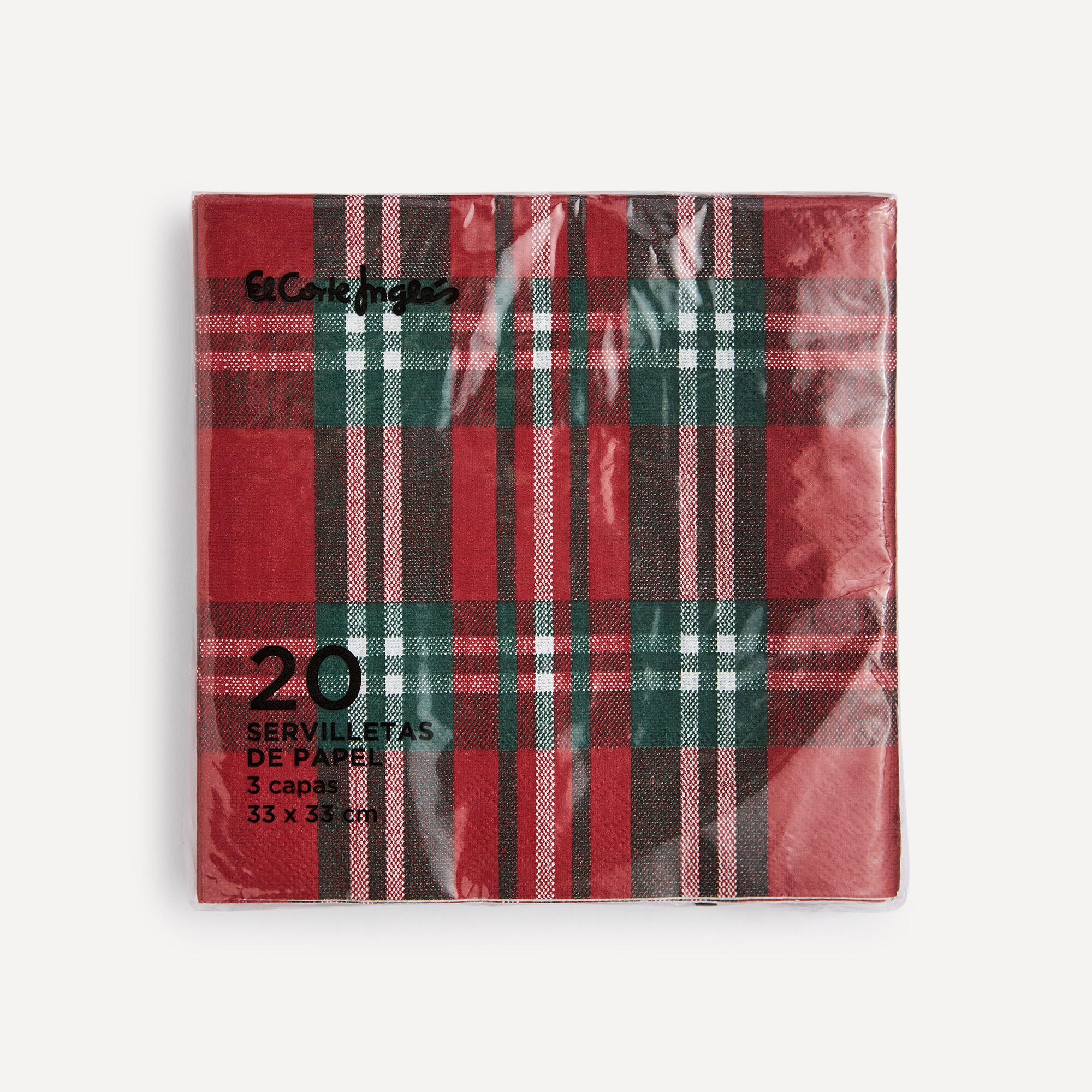 Pack de 20 Guardanapos Natalícios Tartã de Papel Multicolor-4