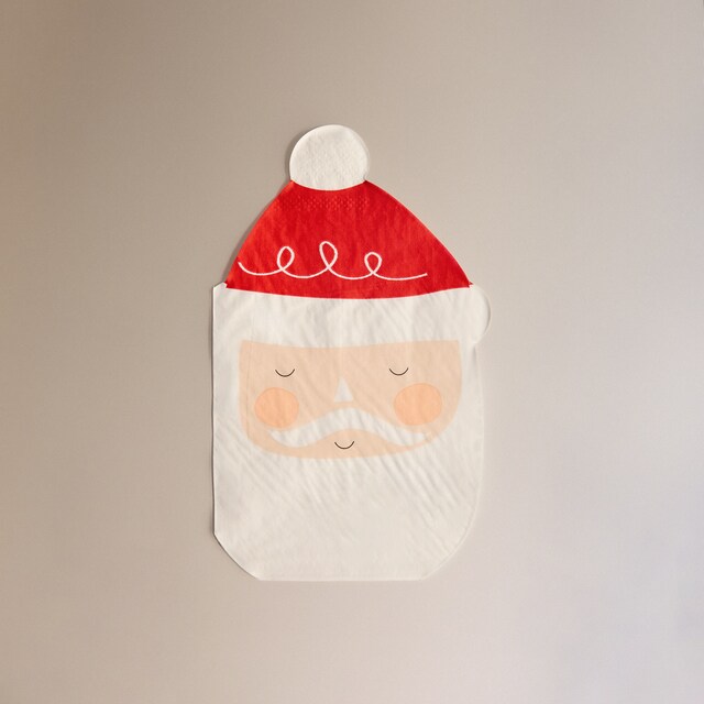 Imagem 0 de Conjunto de 20 Guardanapos de Papel Pai Natal