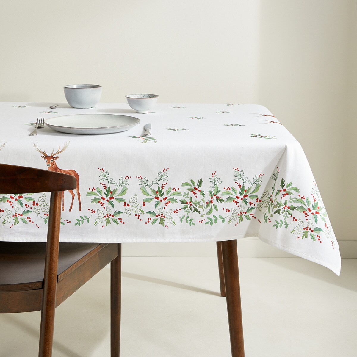 Toalha de Mesa Algodão Wald Branco-1