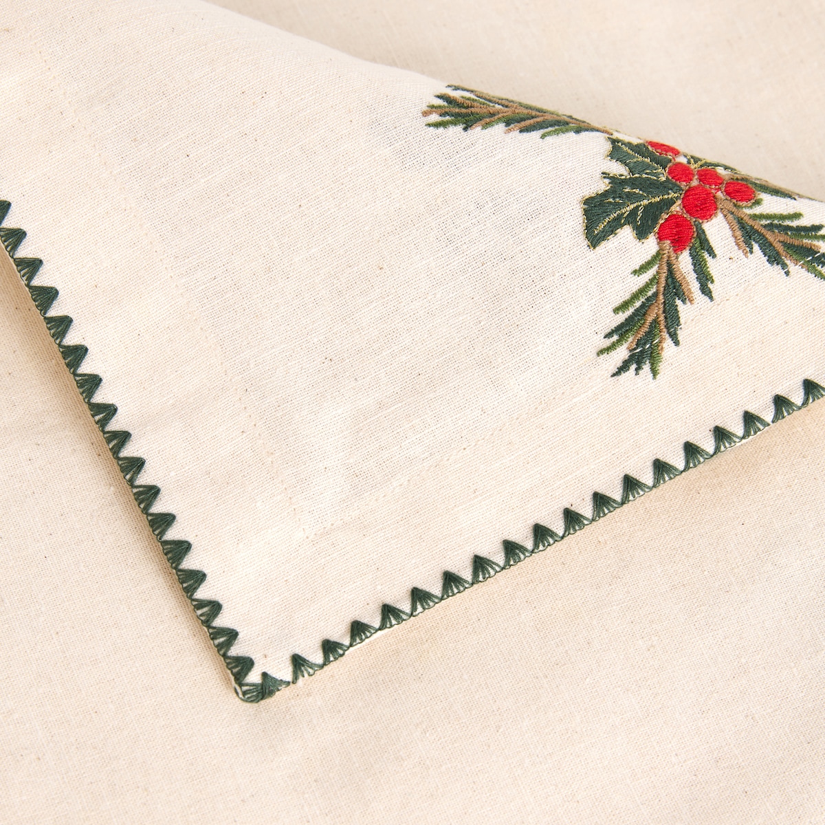 Toalha de Mesa de Algodão e Linho Holly Emb Linho-3