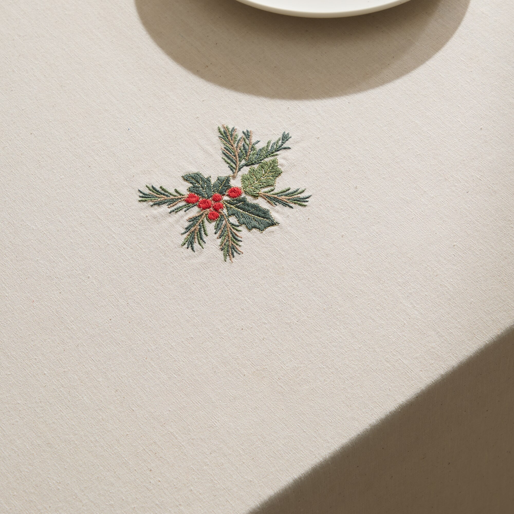 Toalha de Mesa de Algodão e Linho Holly Emb Linho-4