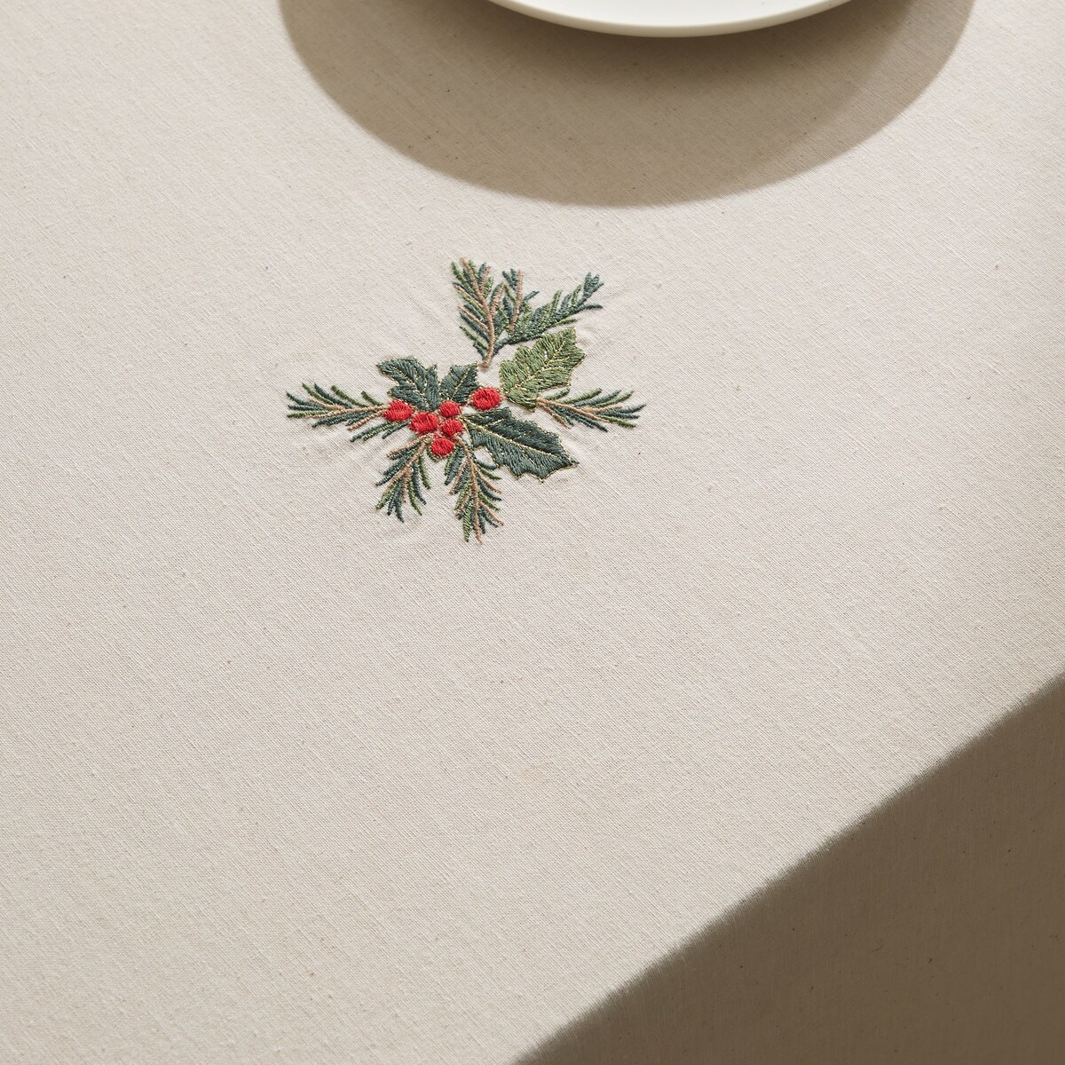 Toalha de Mesa de Algodão e Linho Holly Emb Linho-4