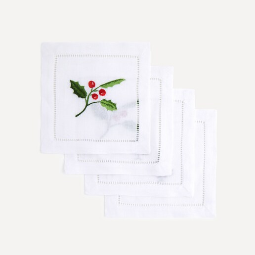 Set de 4 servilletas cocktail ramio y algodón Christmas El Corte Inglés