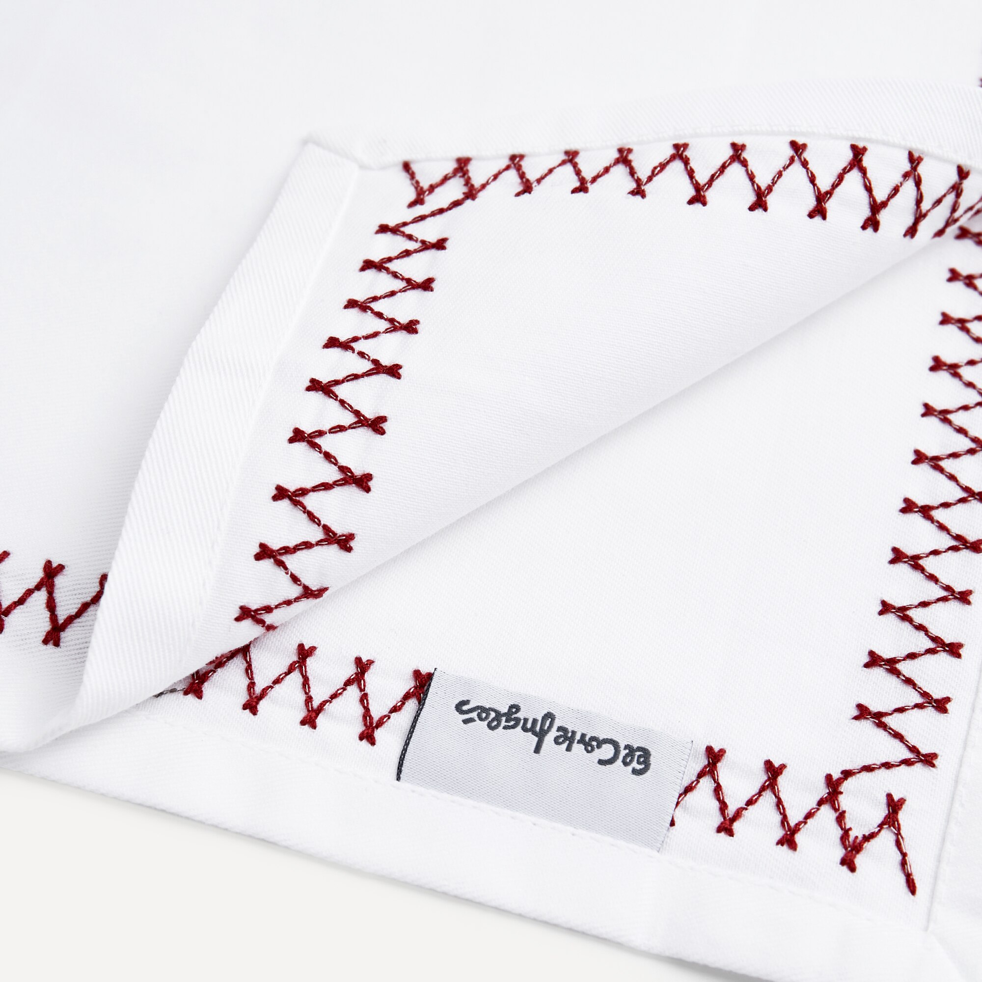 Conjunto de 2 Guardanapos de Algodão com Ponto de Cruz 24 Branco-3