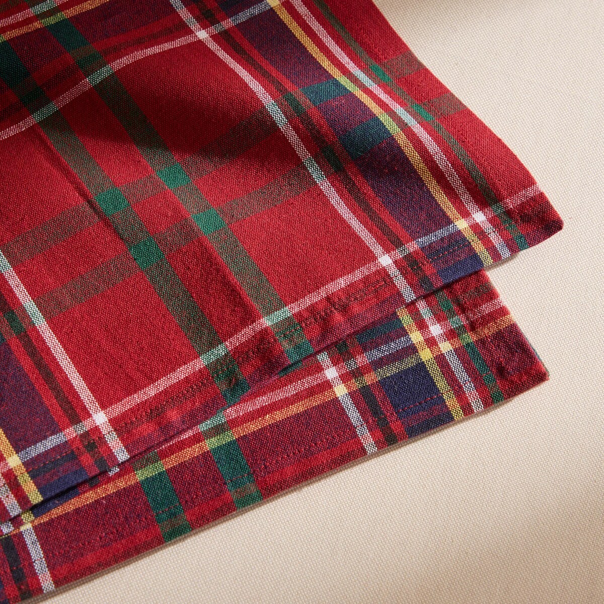 Set 2 servilletas algodón Mckenzie Rojo-4