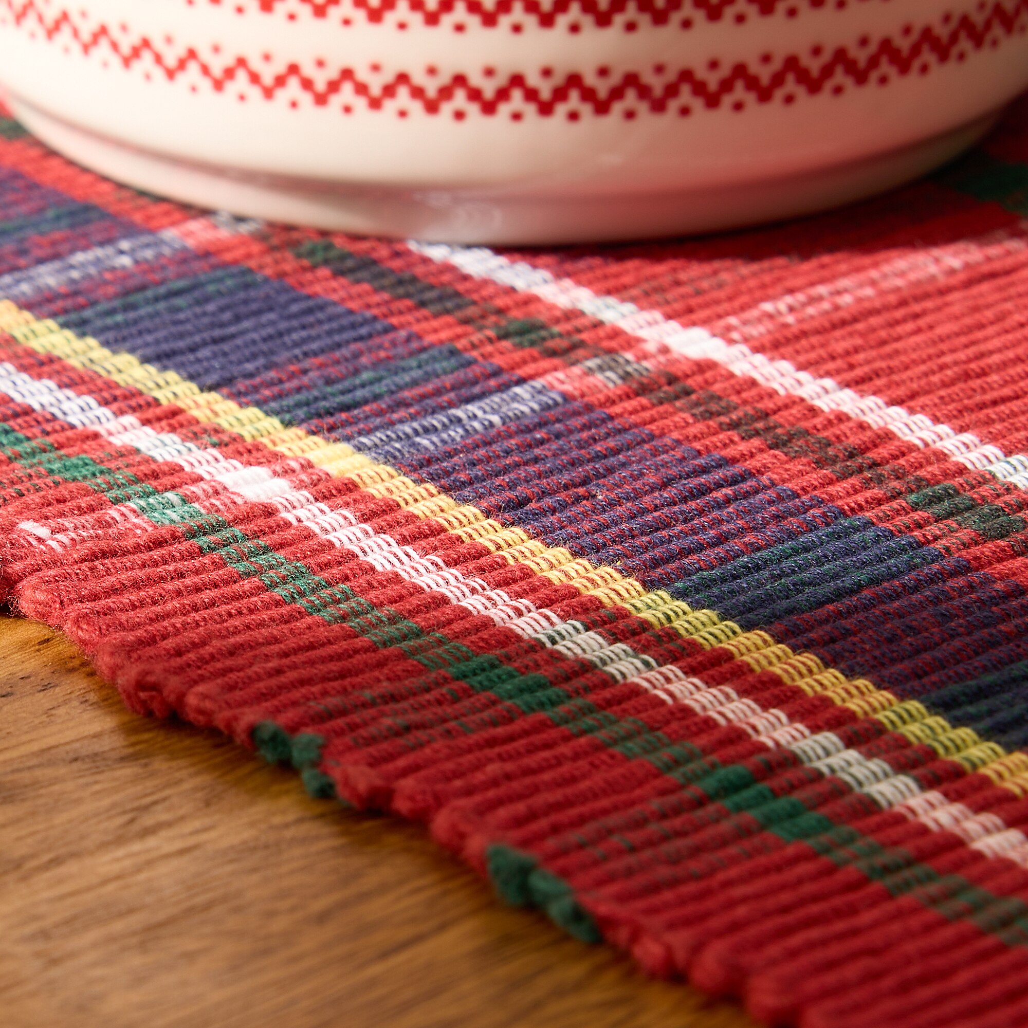 Conjunto de 2 Individuais de Algodão Mckenzie Vermelho-3