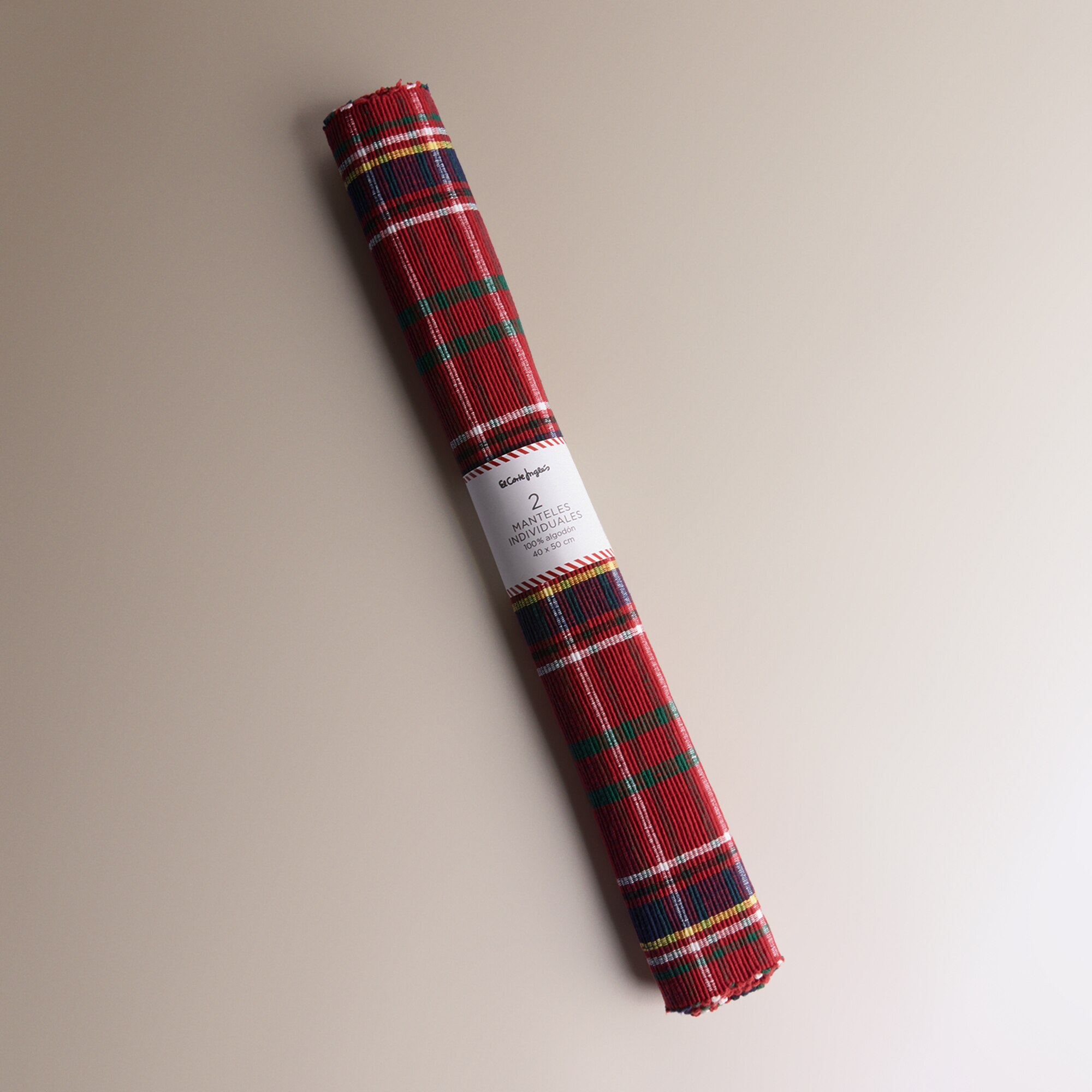 Conjunto de 2 Individuais de Algodão Mckenzie Vermelho-4