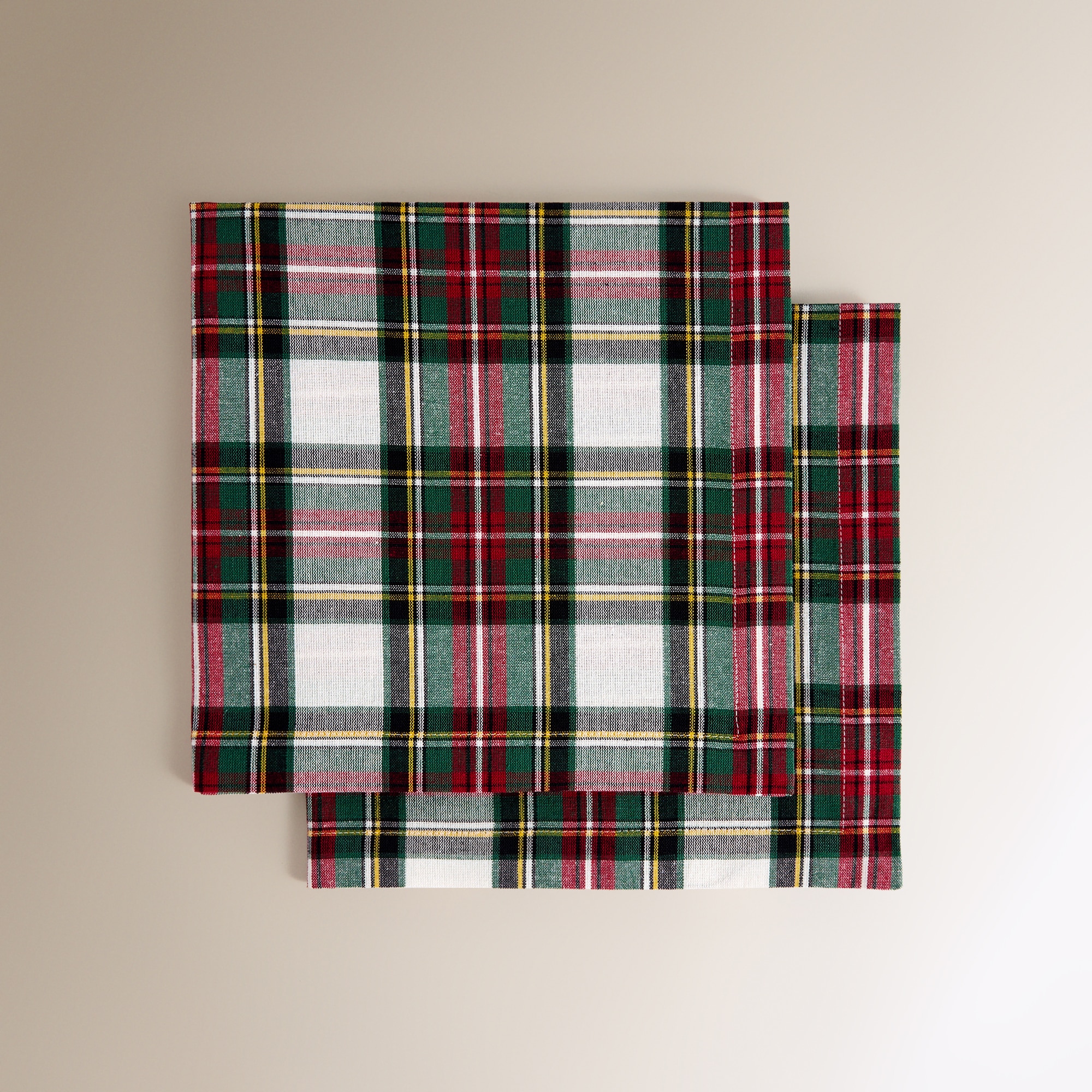 Conjunto de 2 guardanapos natalícios de algodão sustentável Inverness S Vermelho-3