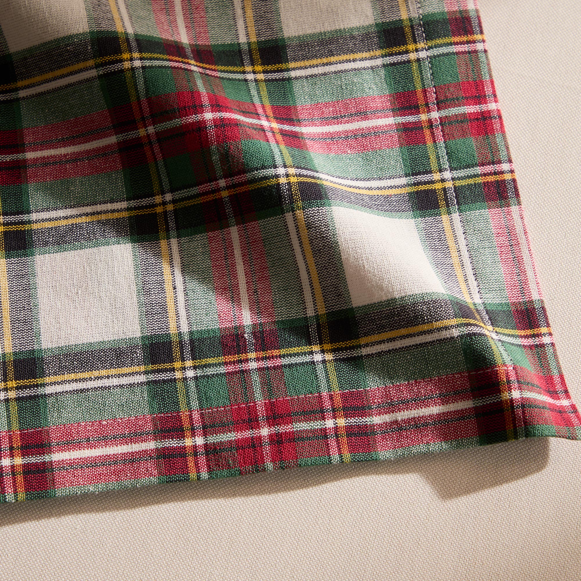 Conjunto de 2 guardanapos natalícios de algodão sustentável Inverness S Vermelho-4