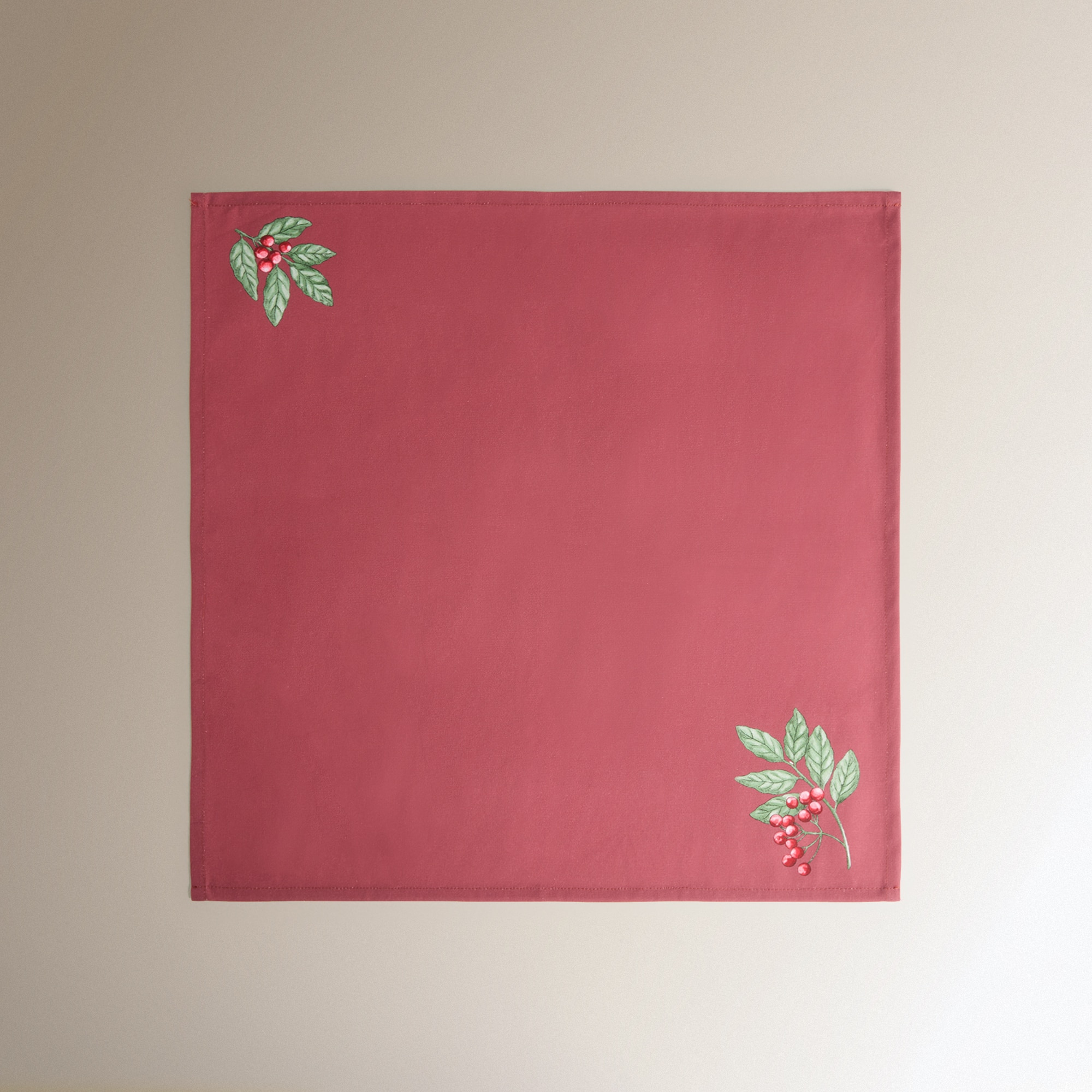 Conjunto de 2 Guardanapos de Algodão Botânico Vermelho-2