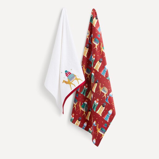 Set 2 paños cocina algodón Reyes Magos El Corte Inglés