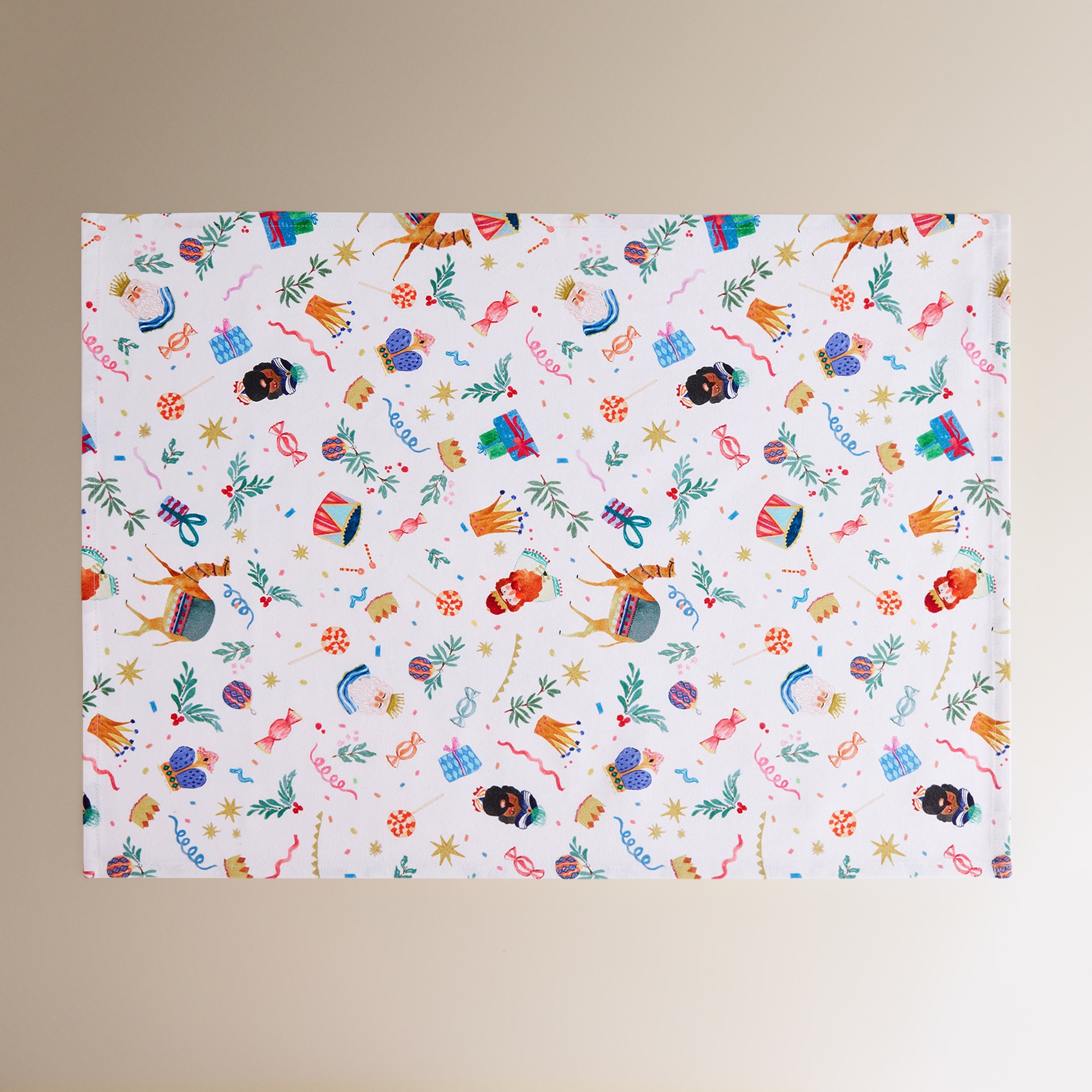 Conjunto de 2 Panos de Algodão Dia de Reis Multicolor-4